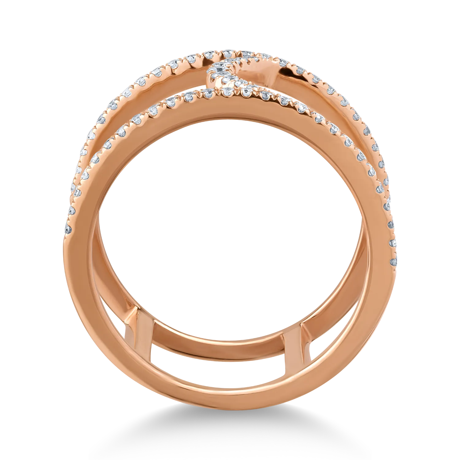 18K rose gold ring with 0.34ct diamonds