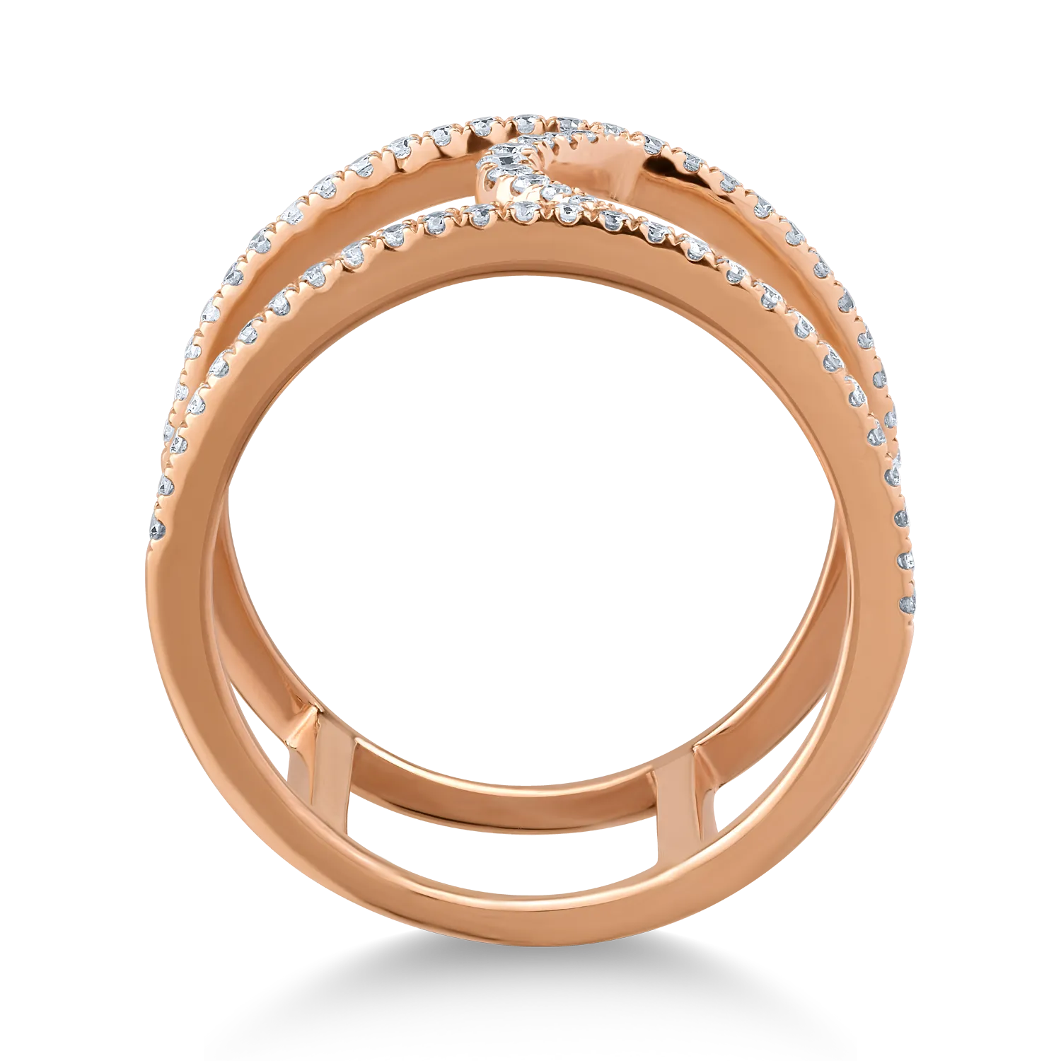 Inel din aur roz de 18K cu diamante de 0.34ct