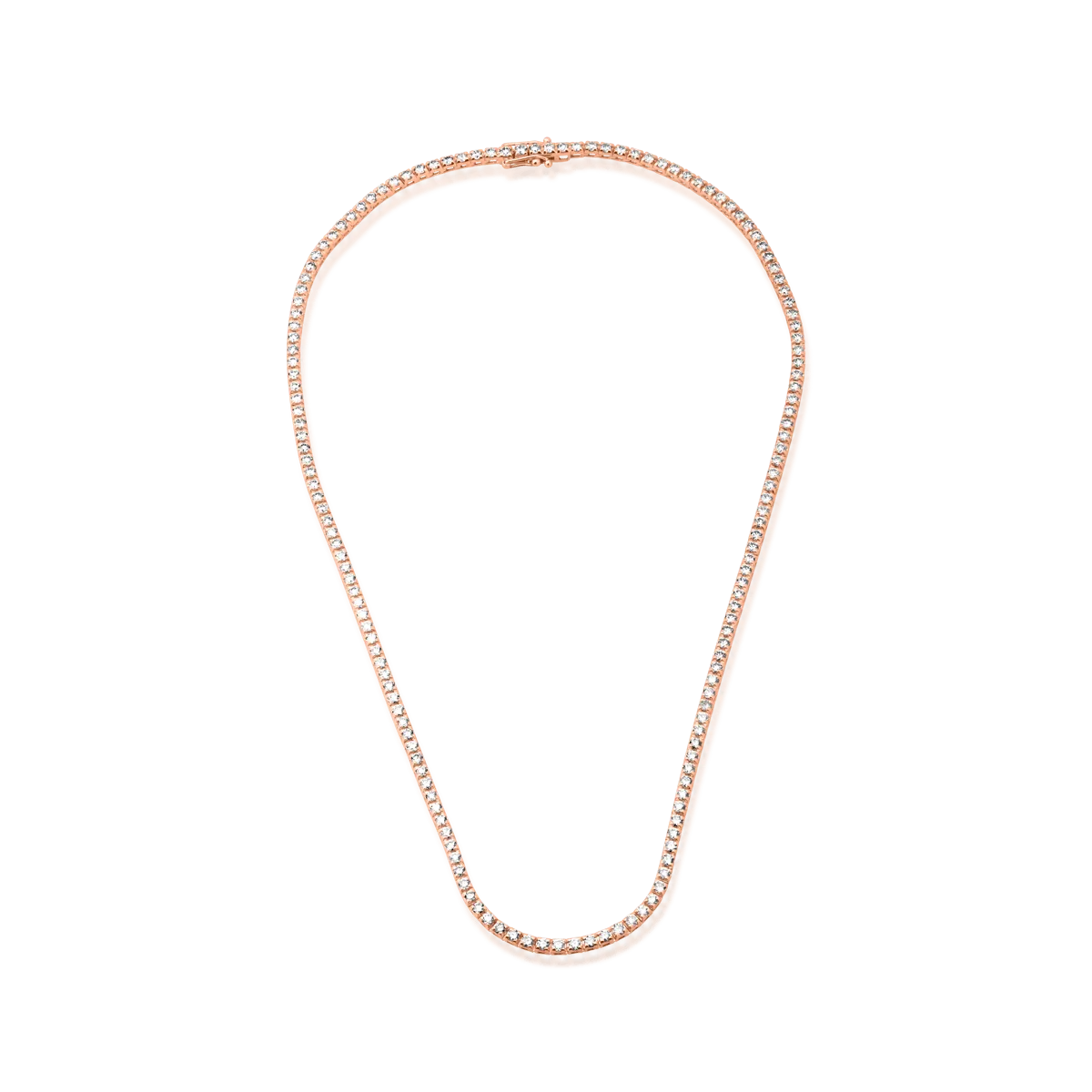 18K rose gold tennis necklace with 4.5ct brown diamonds