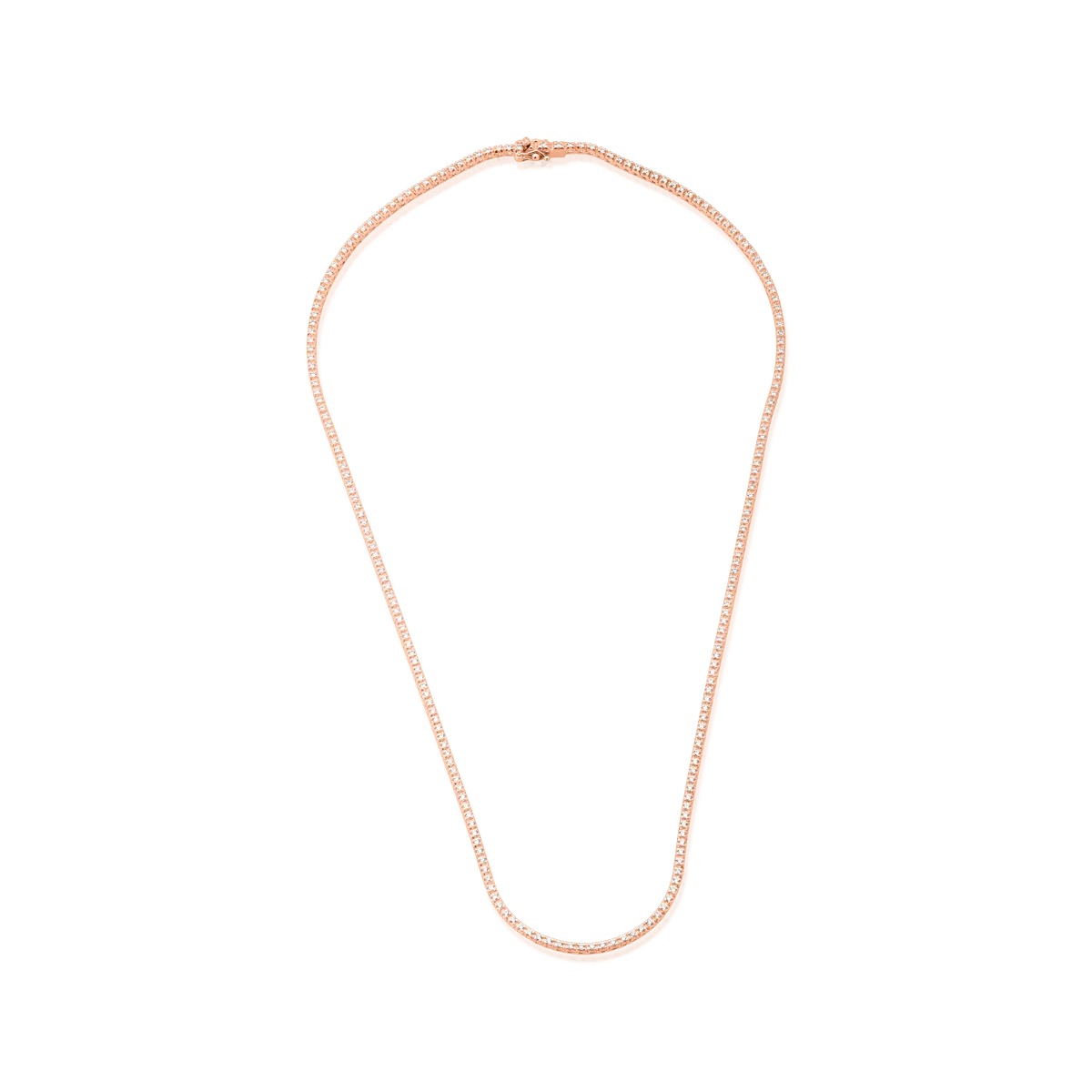 Teilor Colier tennis din aur roz cu diamante maro de 1.8ct