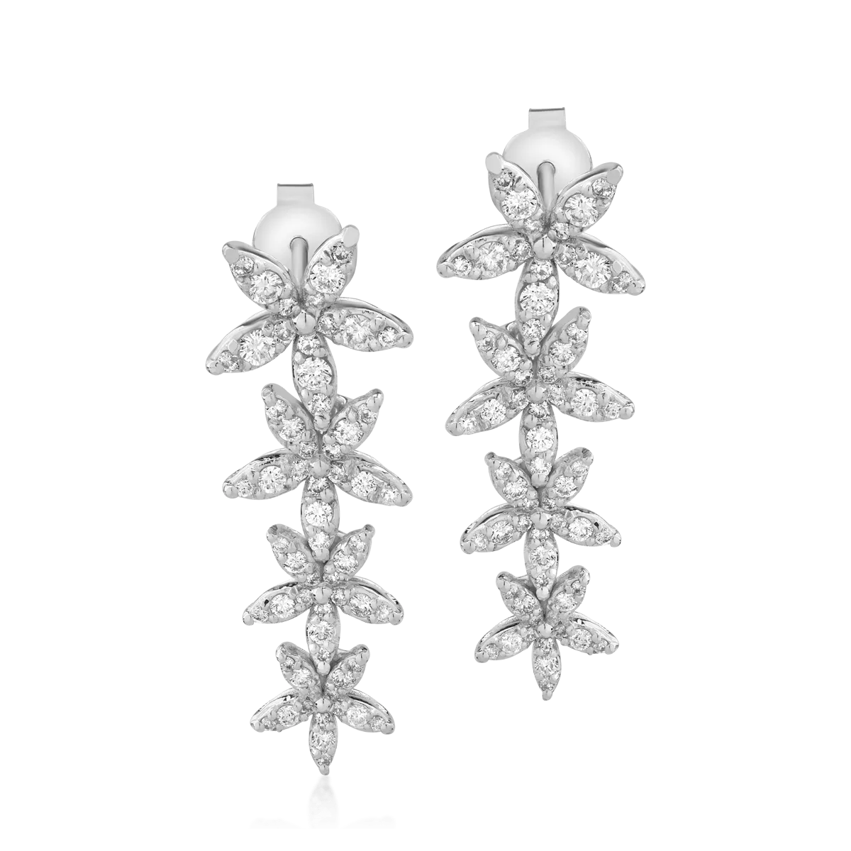 18K white gold earrings with 1.11ct diamonds