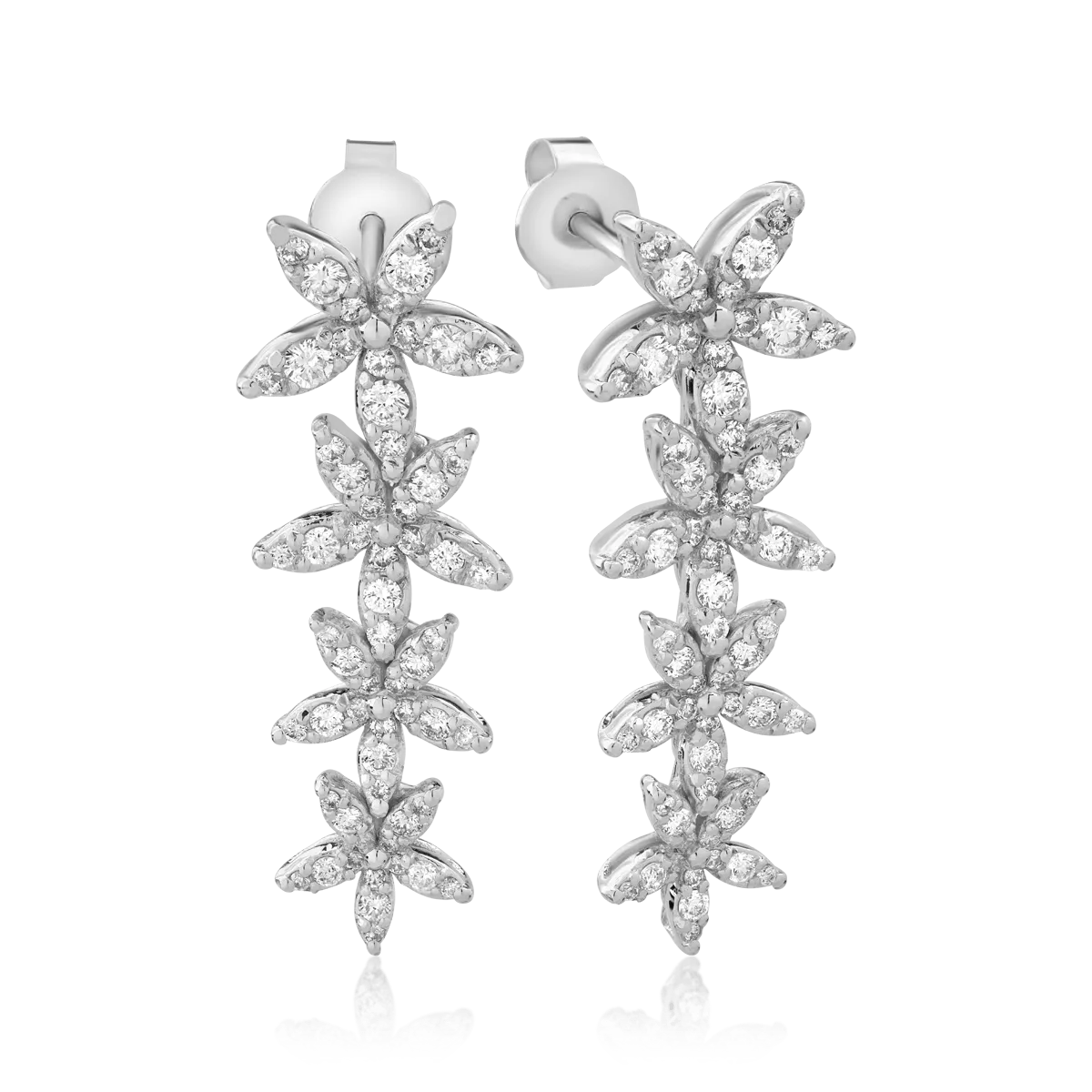 18K white gold earrings with 1.11ct diamonds