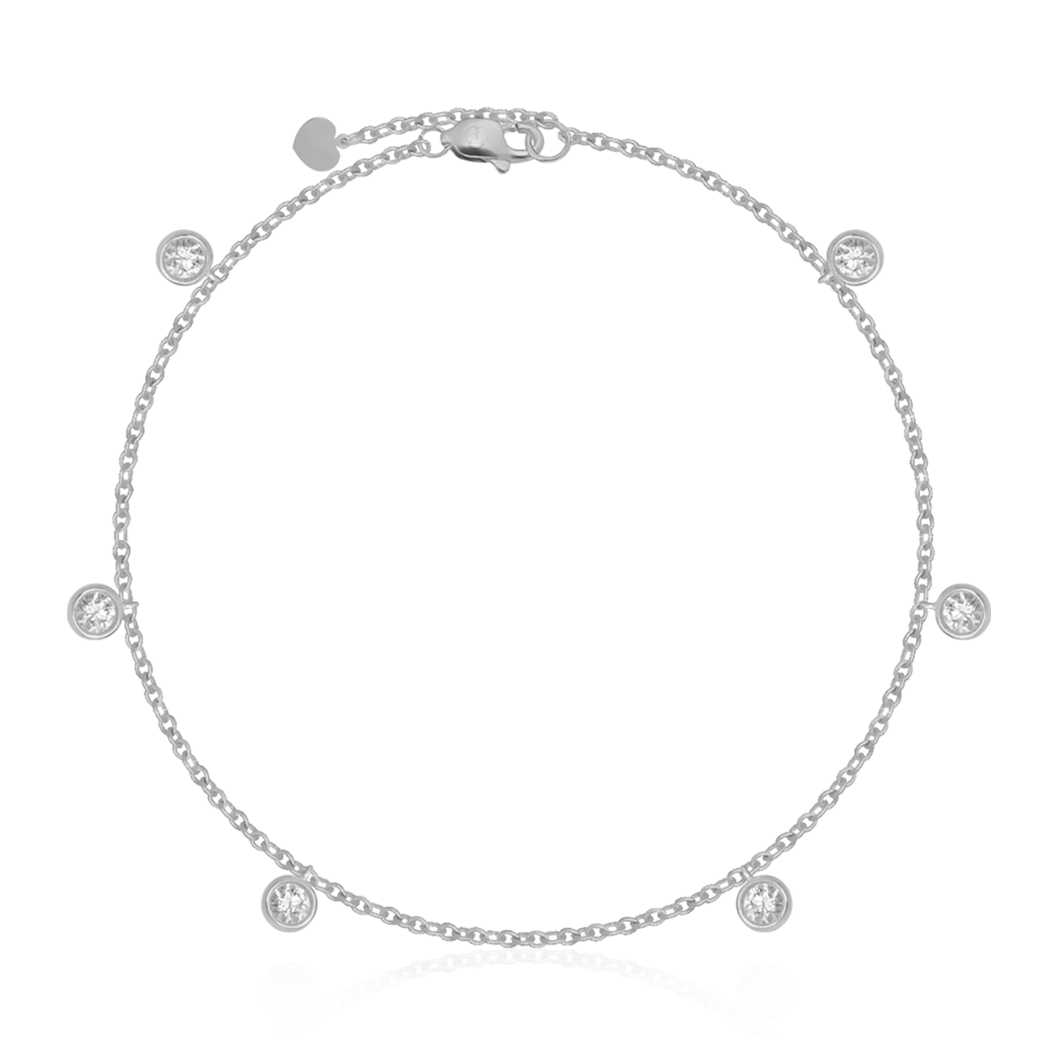 Bratara de picior din aur alb cu diamante de 0.34ct