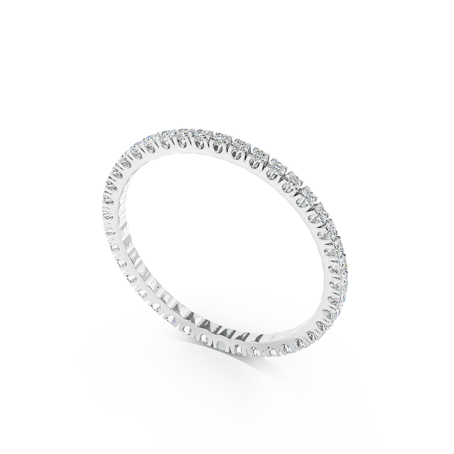 Inel infinity din aur alb de 18K cu diamante de 0.5ct