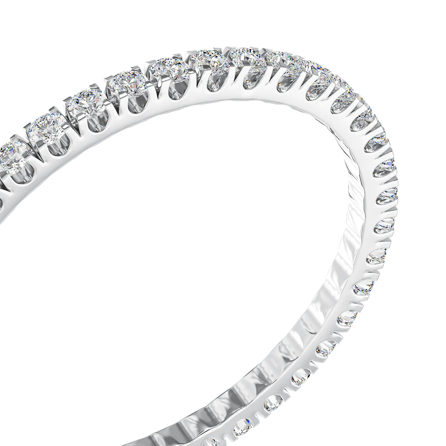 Inel infinity din aur alb de 18K cu diamante de 0.5ct
