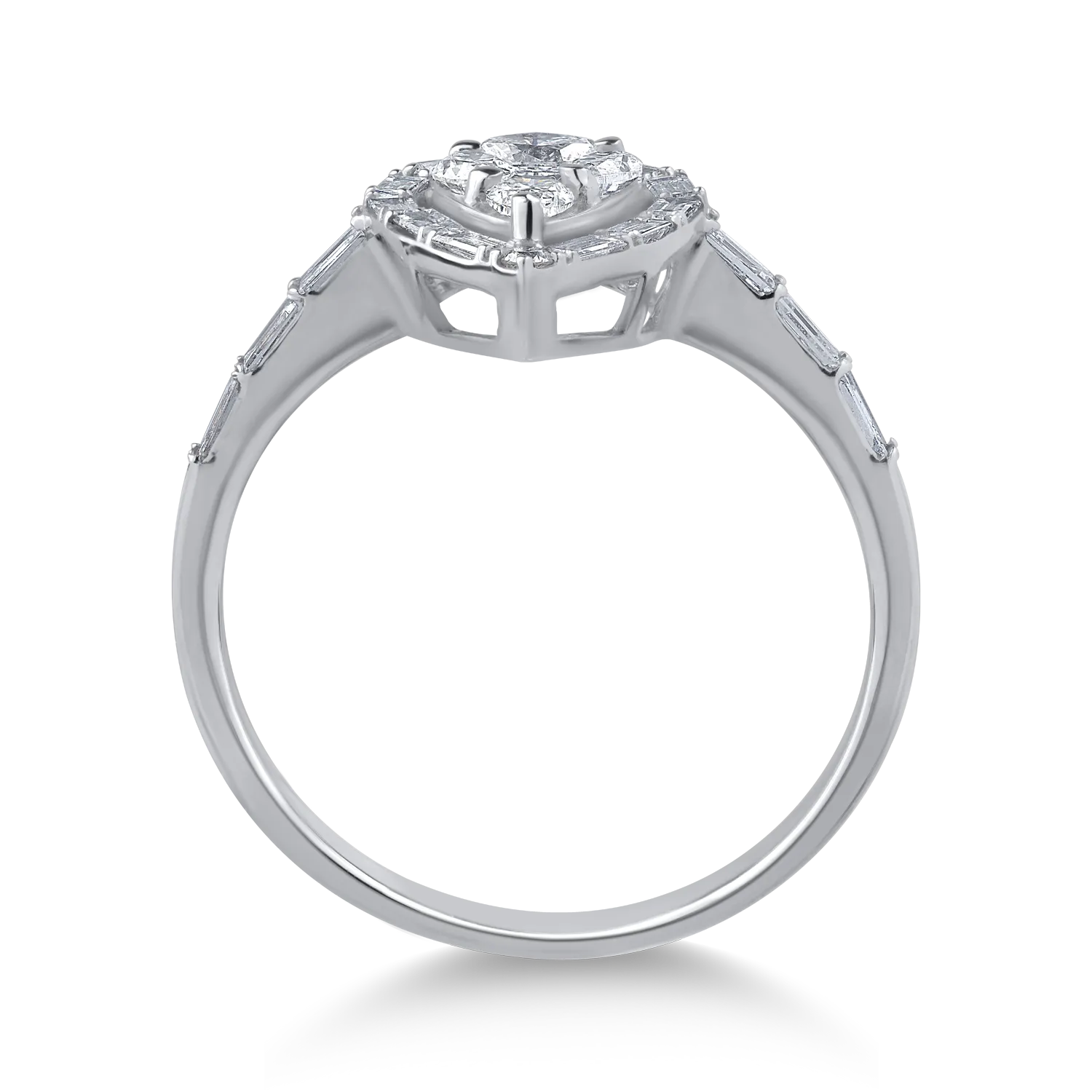 18K fehérarany gyűrű 0.93ct gyémántokkal