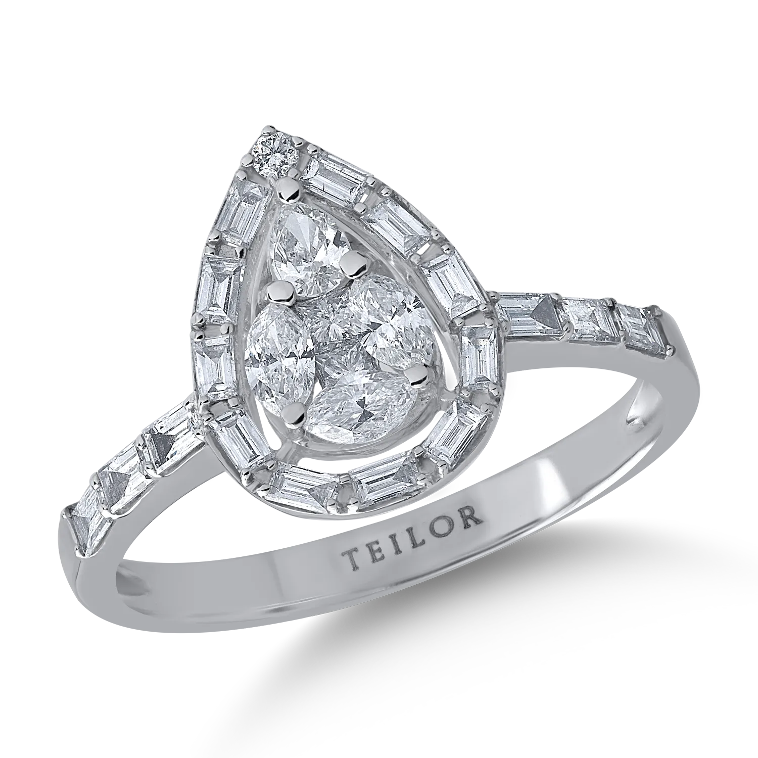 Inel din aur alb cu diamante de 0.93ct