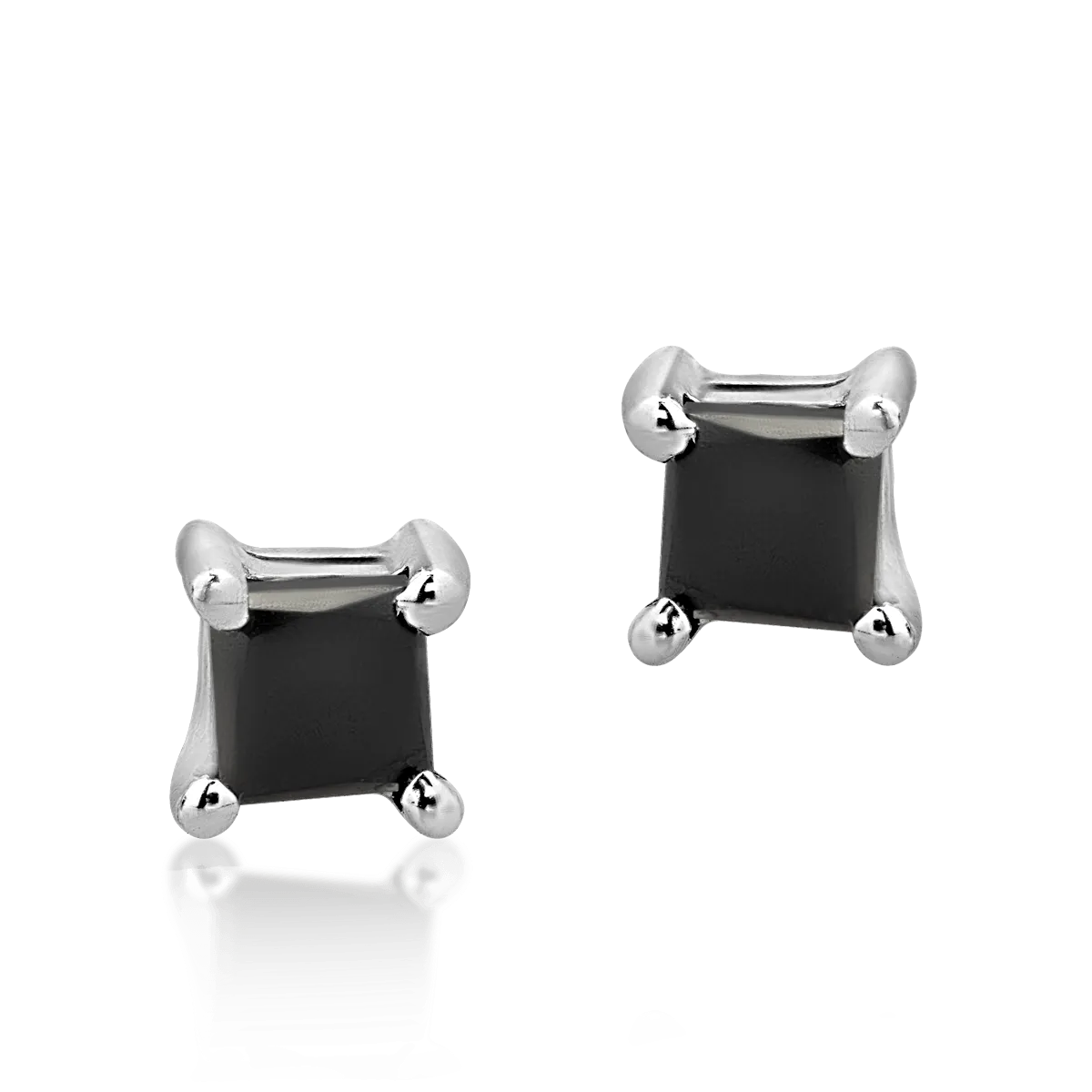 14 k fehér arany fülbevaló, fekete gyémántokkal 0,158ct