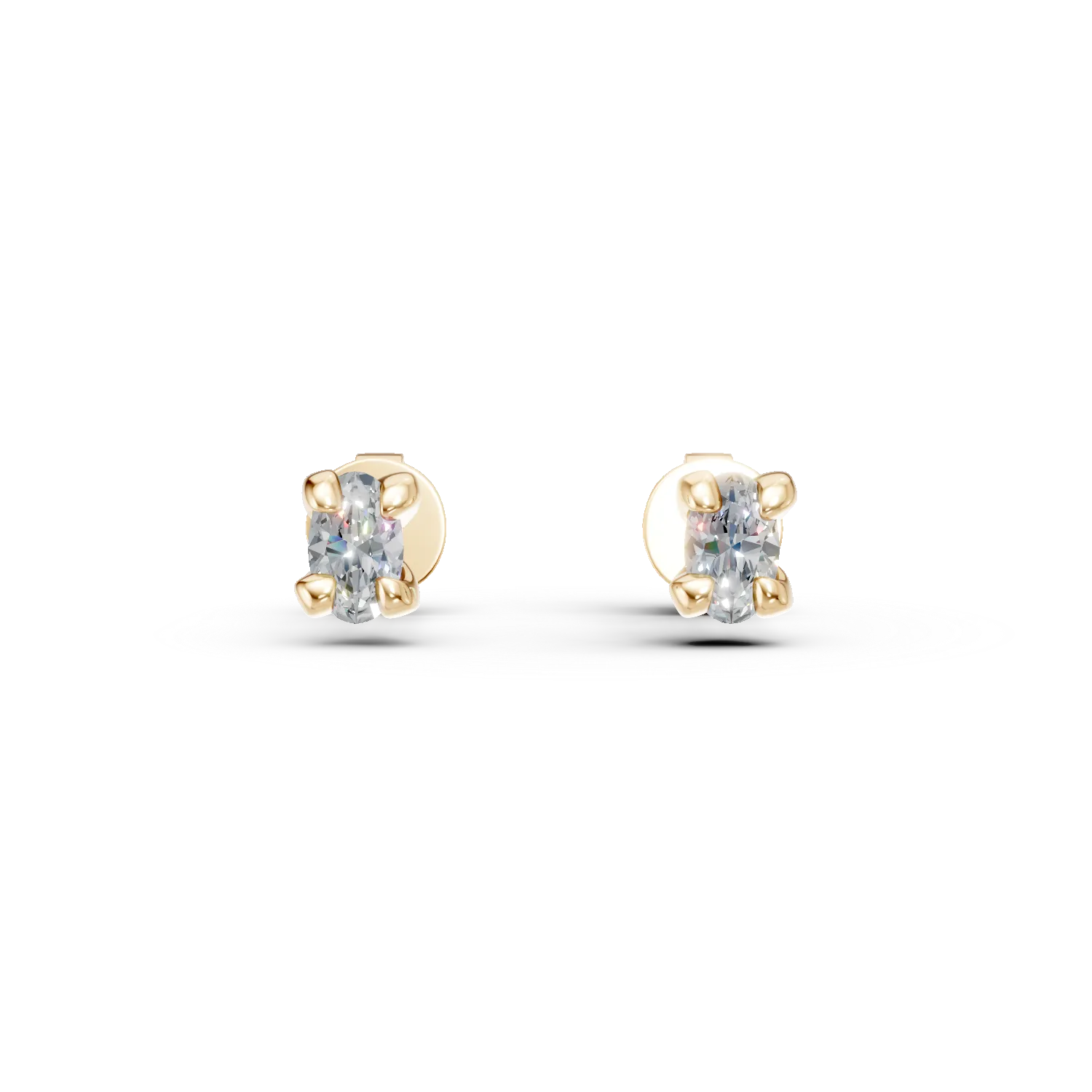 Обеци от жълто злато 18К с диаманти 0.6гкт-106453