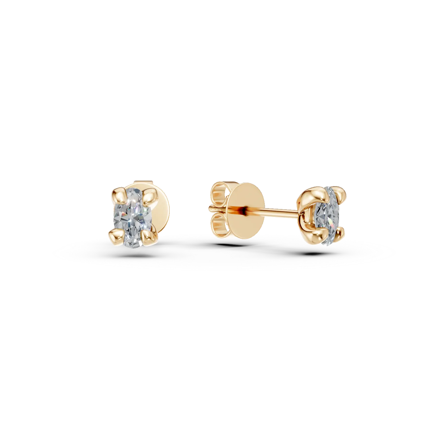 Teilor Cercei din aur galben cu diamante ovale de 0.6ct