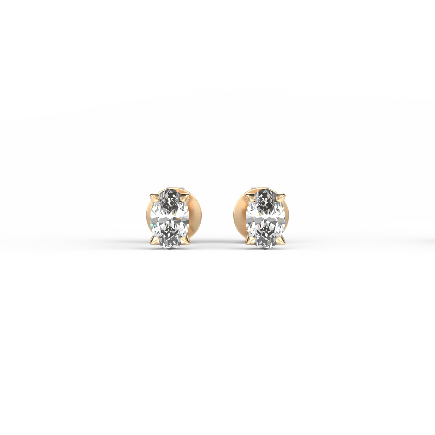 Teilor Cercei din aur galben cu diamante ovale de 0.8ct