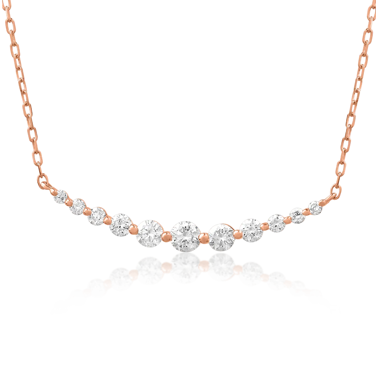 18K rose gold pendant necklace with 0.336ct diamonds