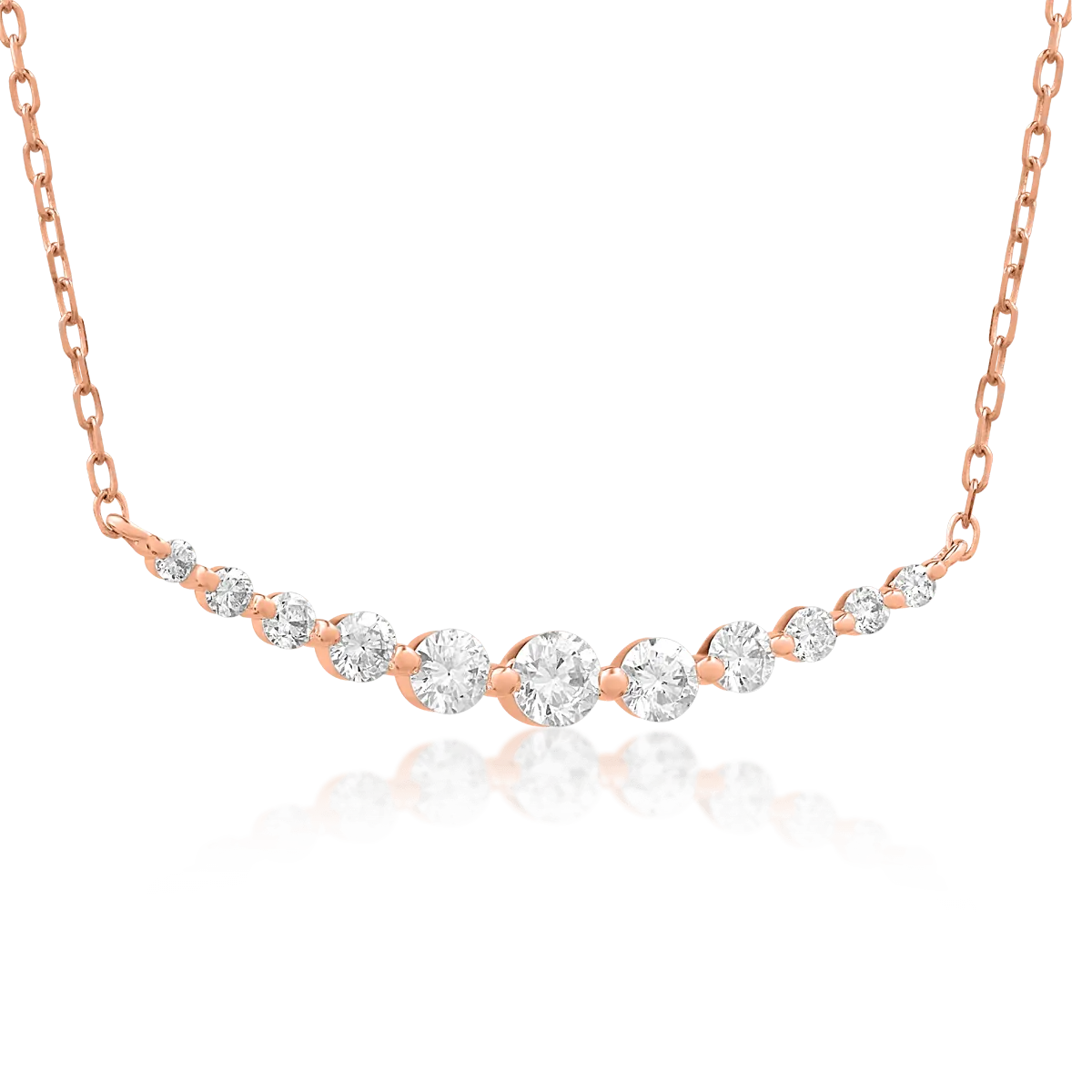 18K rose gold pendant necklace with 0.336ct diamonds