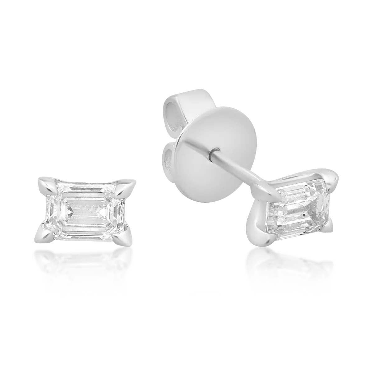 Cercei din aur alb cu diamante de 0.6ct