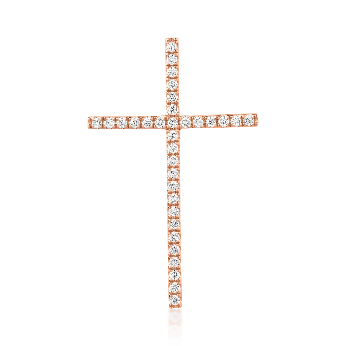 18K rose gold cross pendant with diamonds of 0.227ct