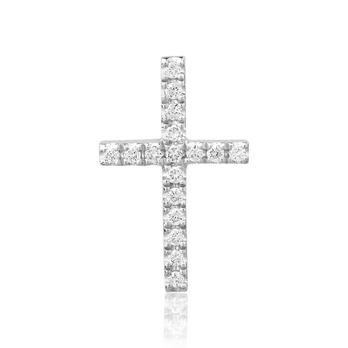 18K white gold cross pendant with diamonds of 0.07ct