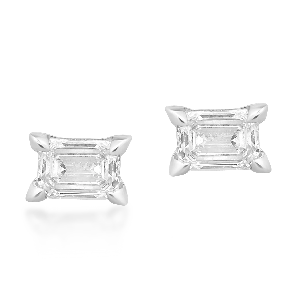 Teilor Cercei din aur alb cu diamante emerald de 0.77ct