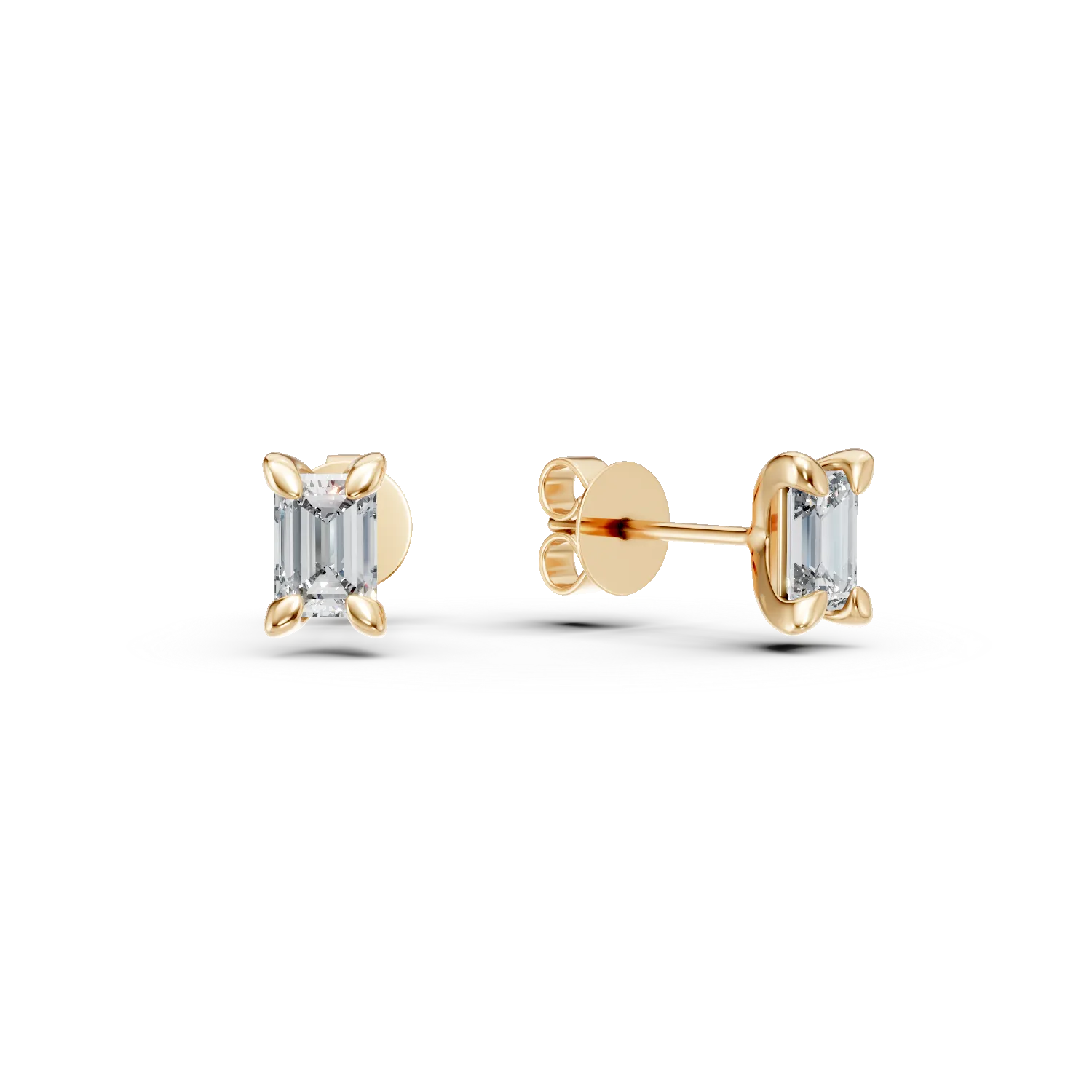 Cercei din aur galben cu diamante emerald de 0.75ct