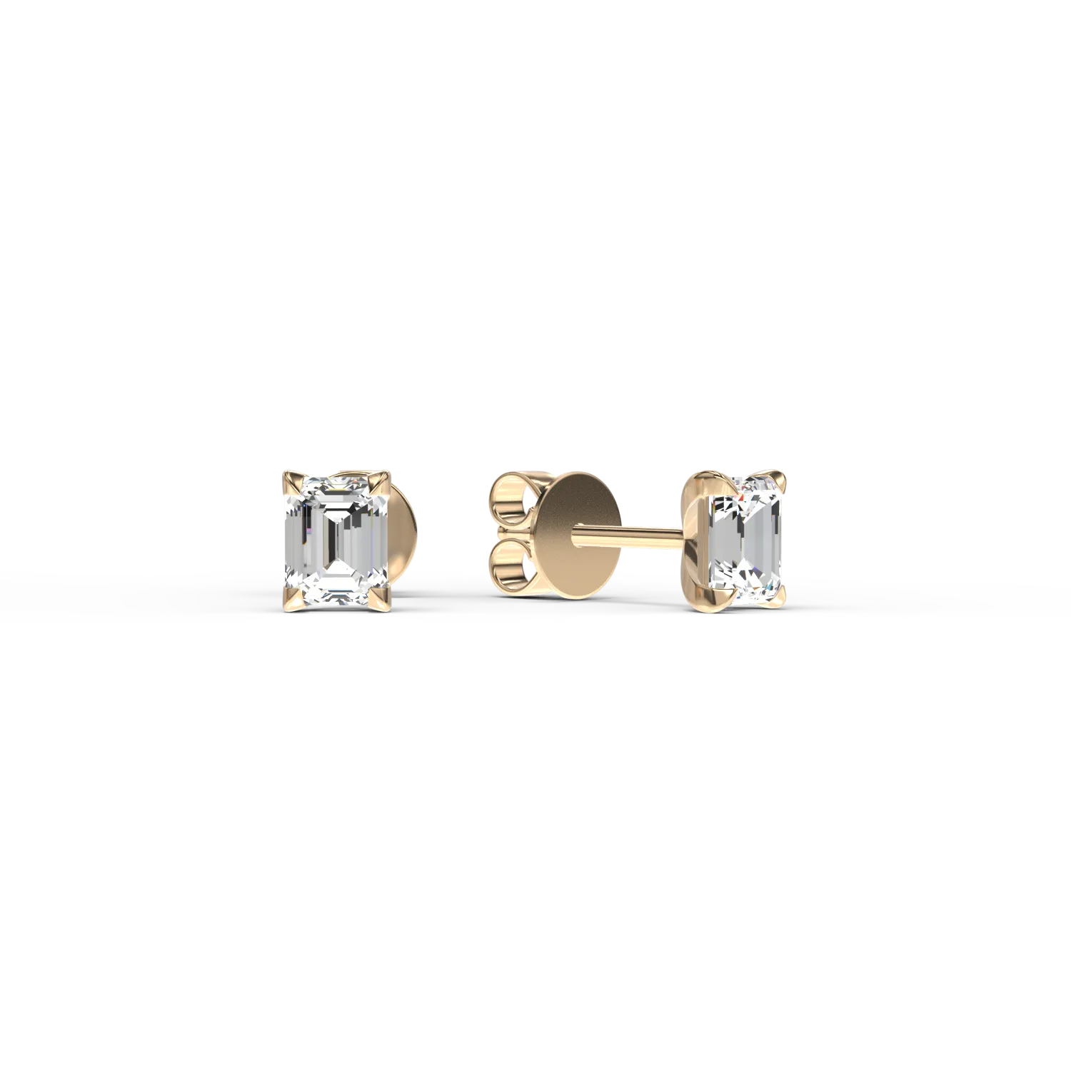 Teilor Cercei din aur galben cu diamante emerald de 0.6ct