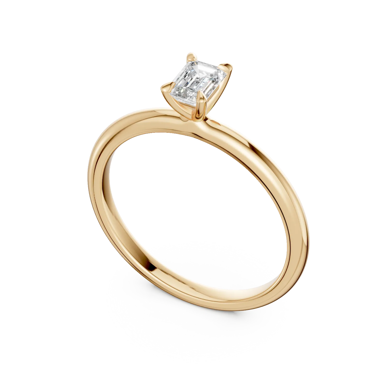 Годежен пръстен от 18K жълто злато с диамант пасианс 0.3ct