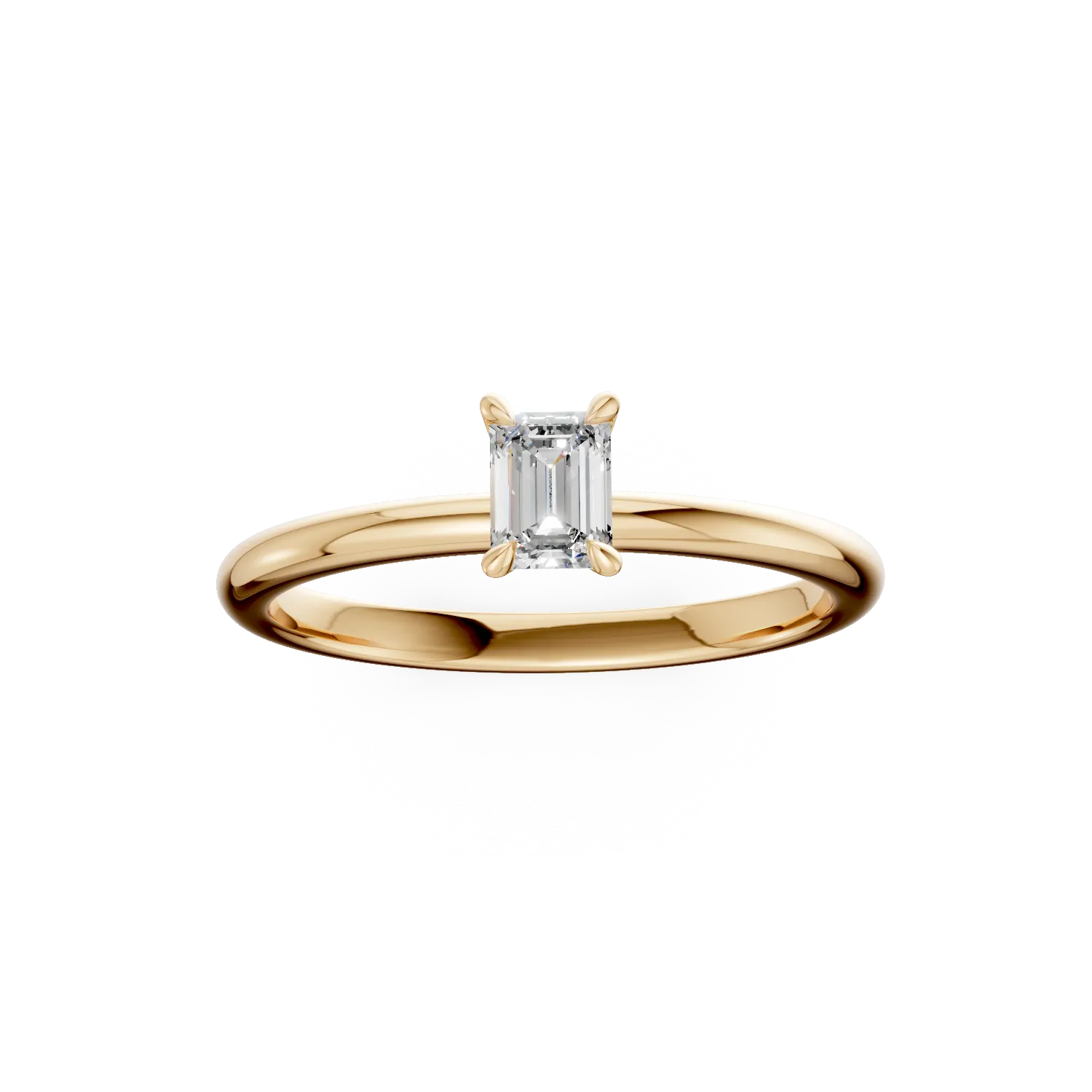 Годежен пръстен от 18K жълто злато с диамант пасианс 0.3ct