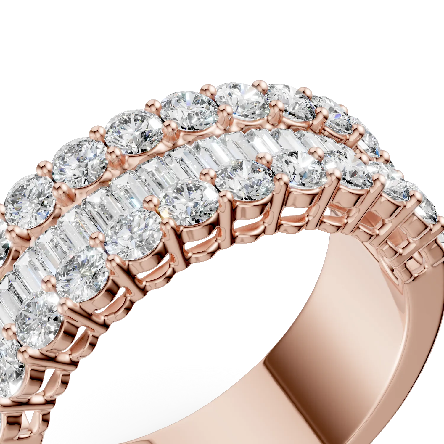 Inel din aur roz cu diamante microsetting de 2ct - Imagine 4