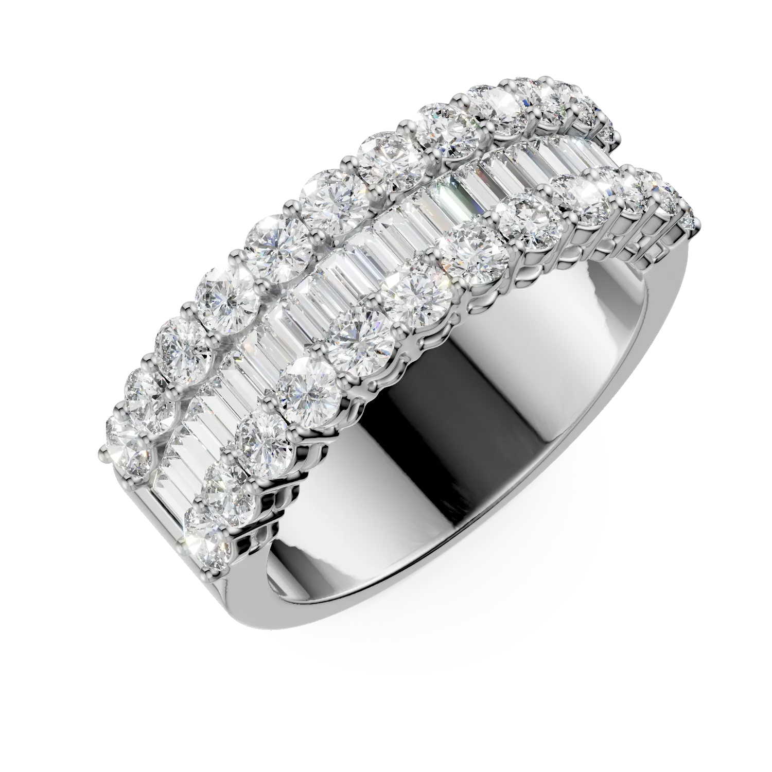 Inel din aur alb cu diamante microsetting de 1.8ct