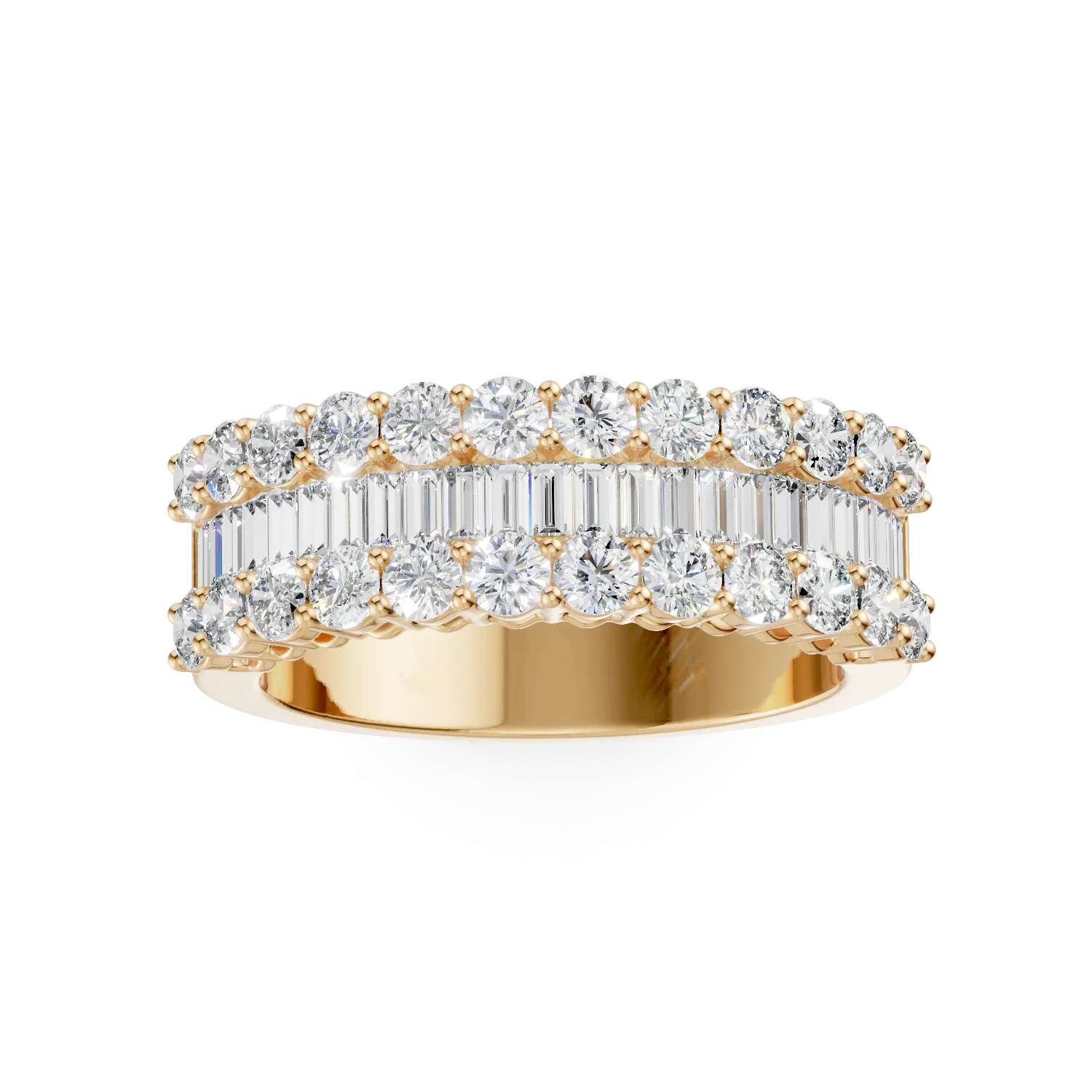 Inel din aur galben cu diamante microsetting de 2ct - Imagine 3