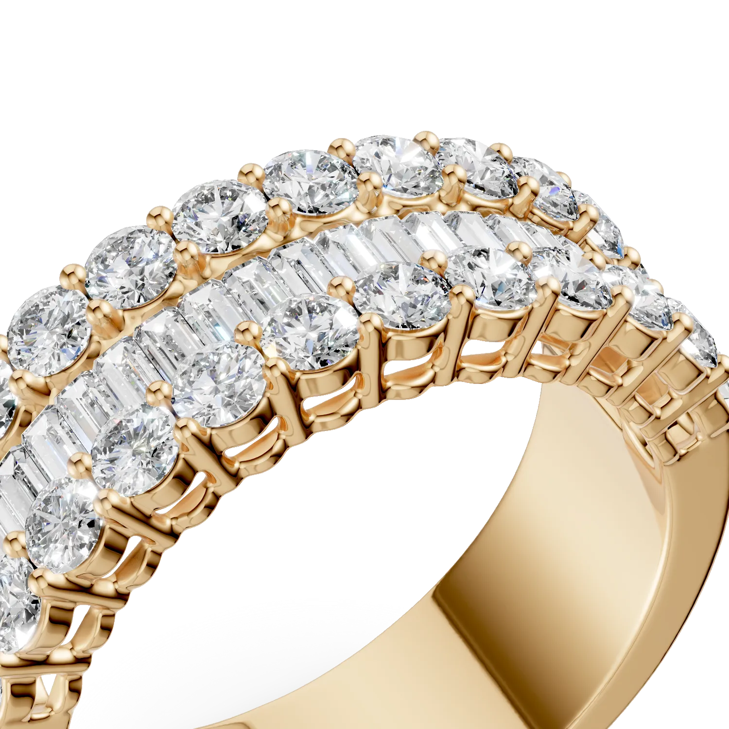 Inel din aur galben cu diamante microsetting de 2ct - Imagine 4