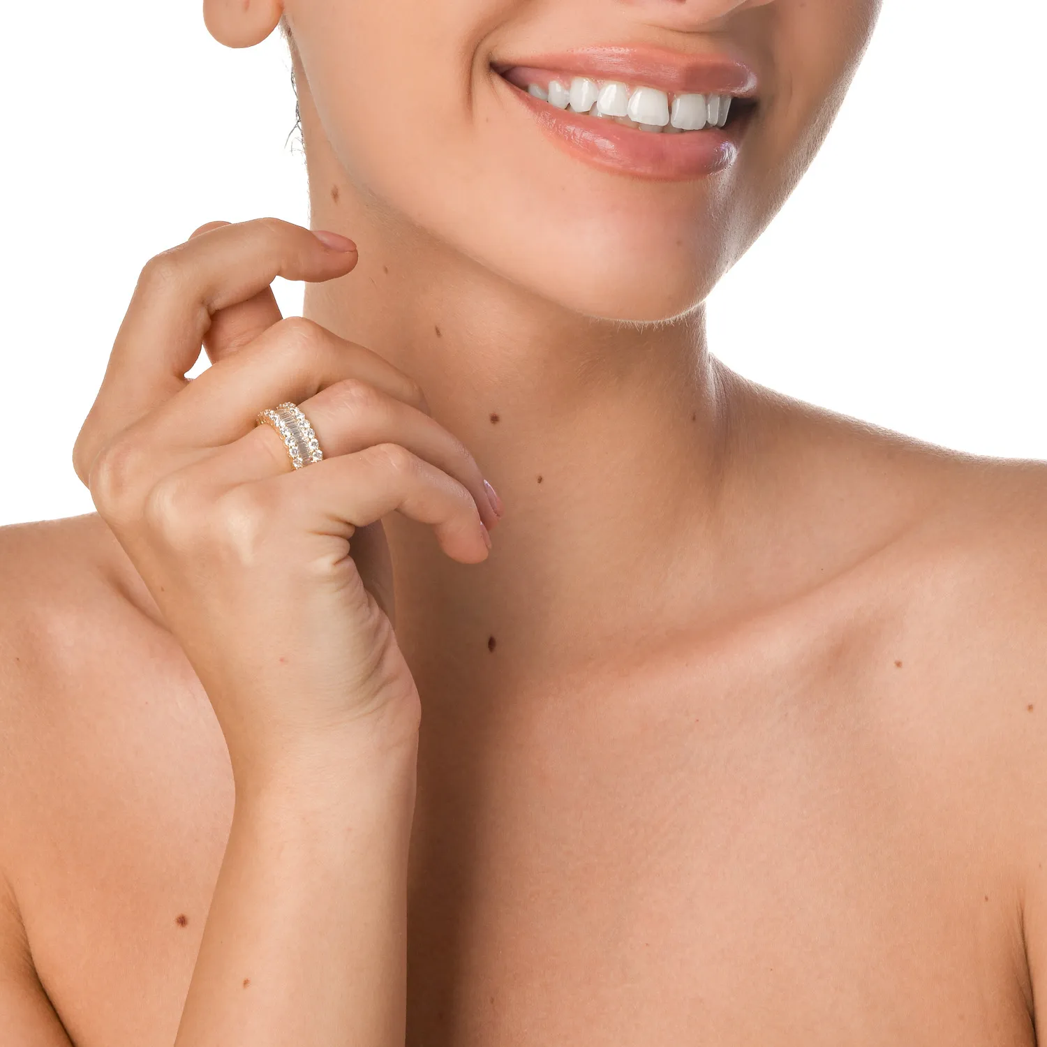 Sárga arany gyűrű 2ct microsetting gyémántokkal