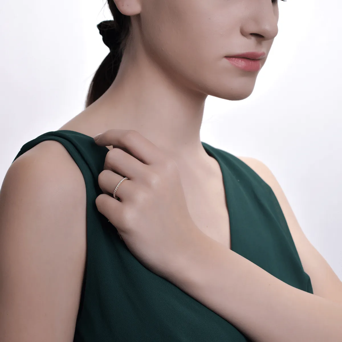 Inel eternity din aur galben cu diamante de 0.5ct