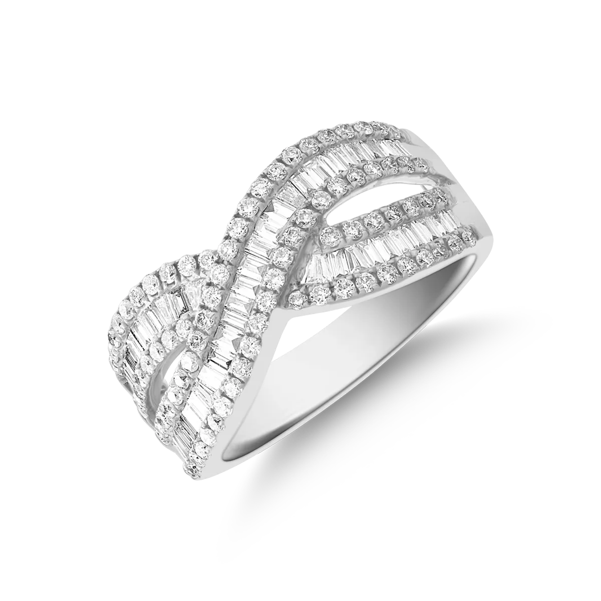 18K fehérarany gyűrű 0.98ct gyémántokkal