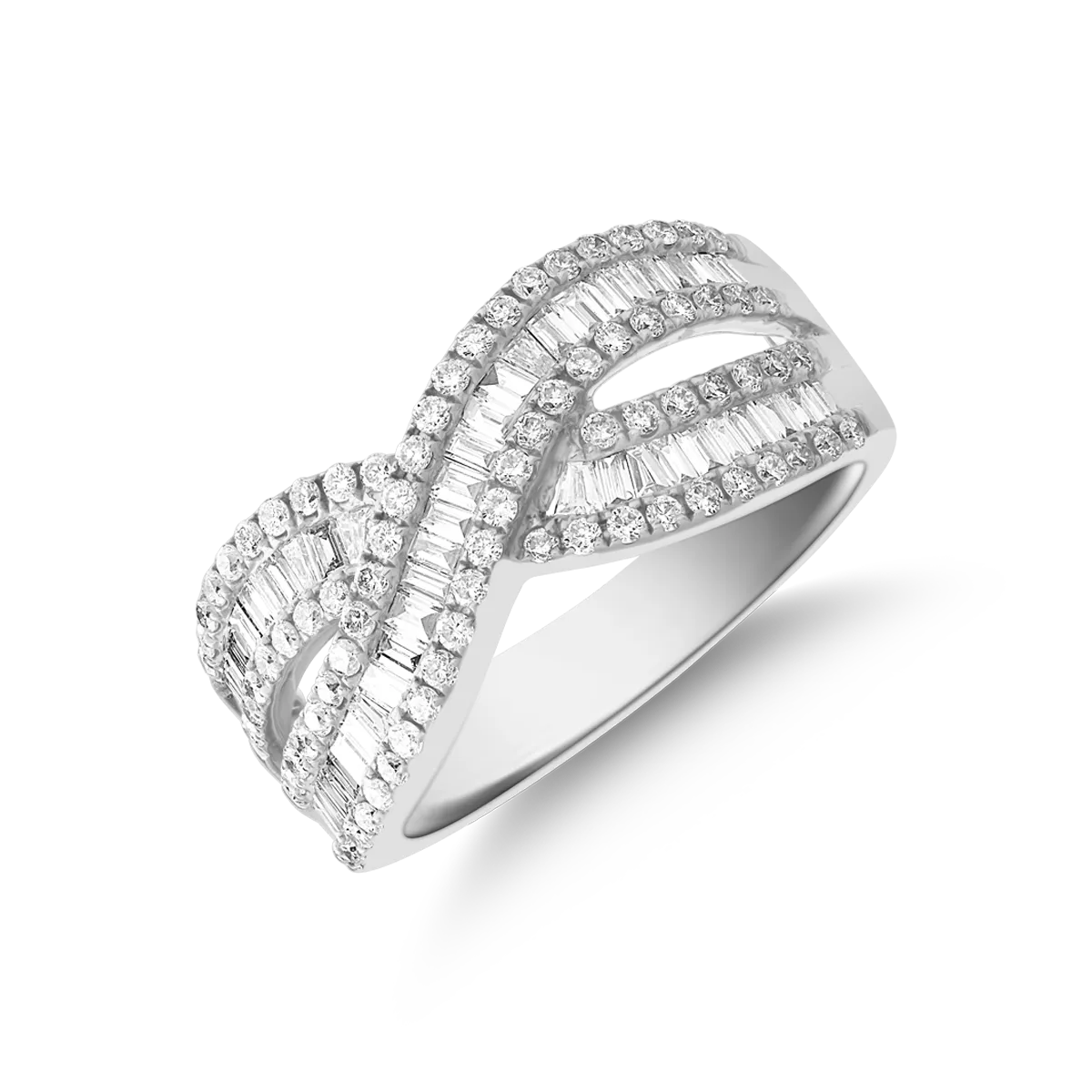 Inel din aur alb de 18K cu diamante de 0.98ct-106513
