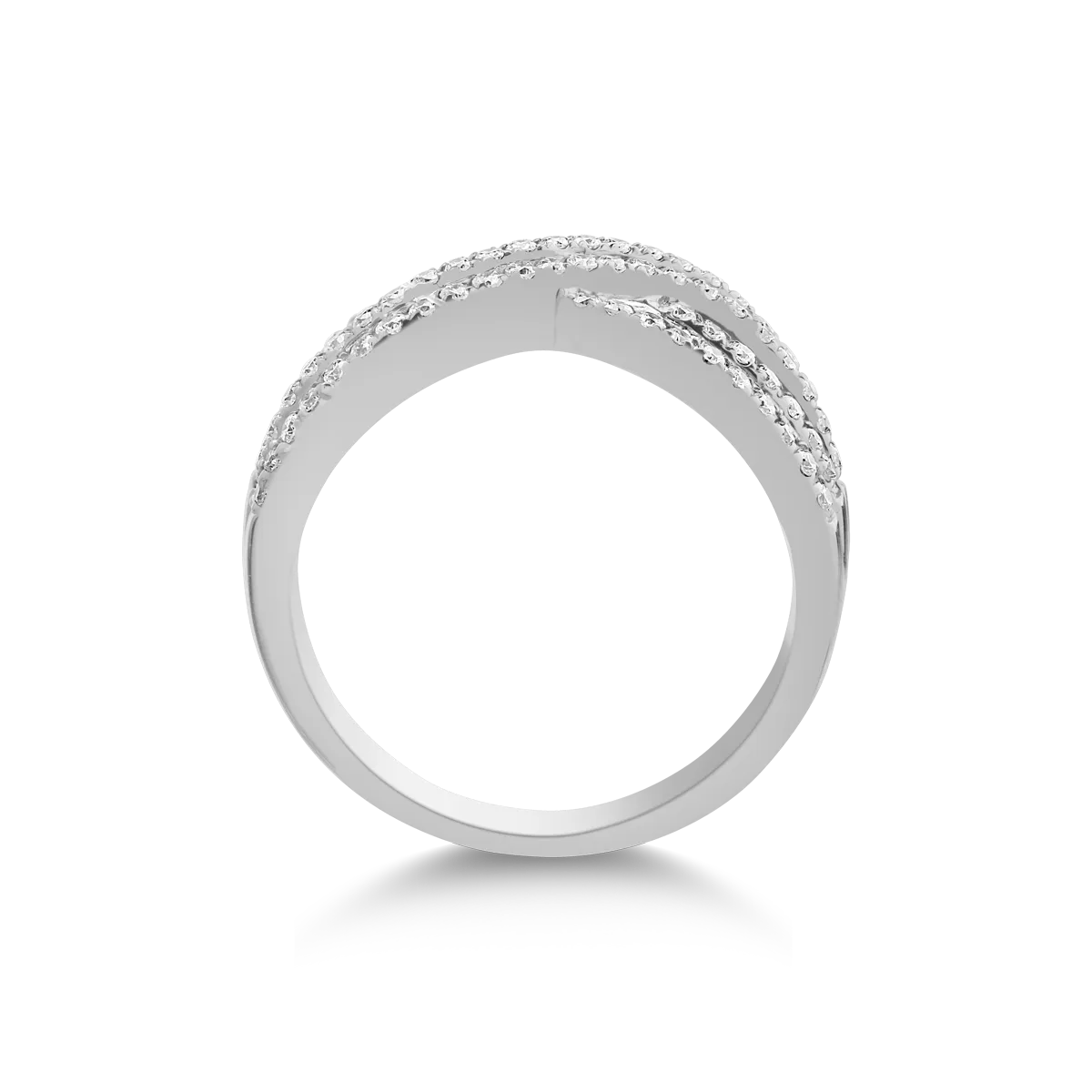 Inel din aur alb de 18K cu diamante de 0.98ct