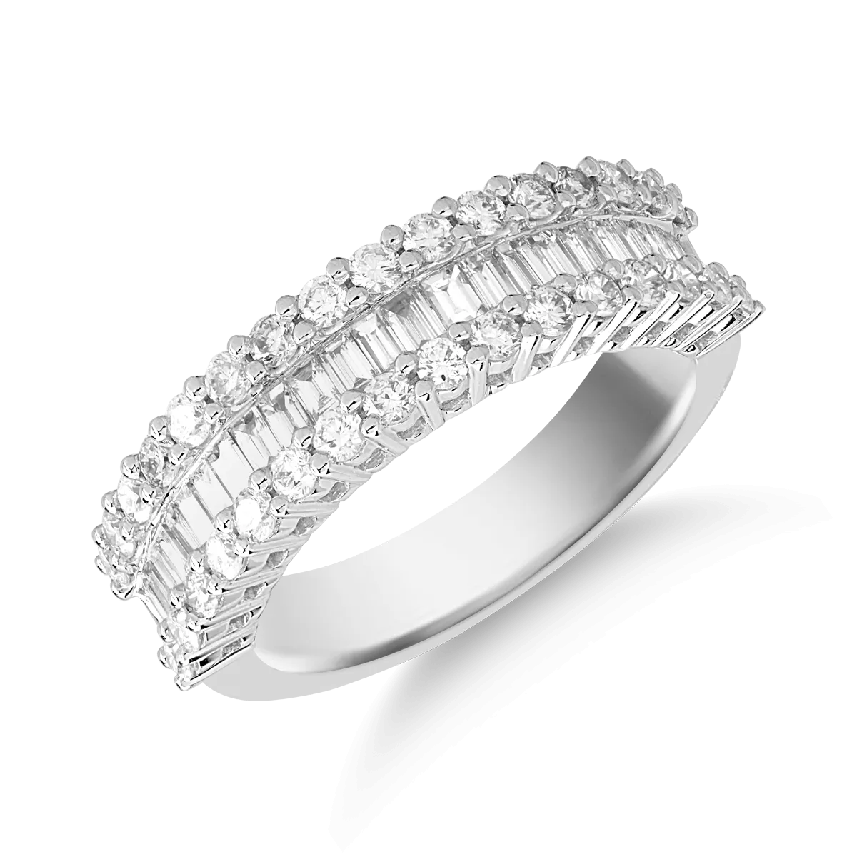 18K white gold ring with 1.02ct diamonds