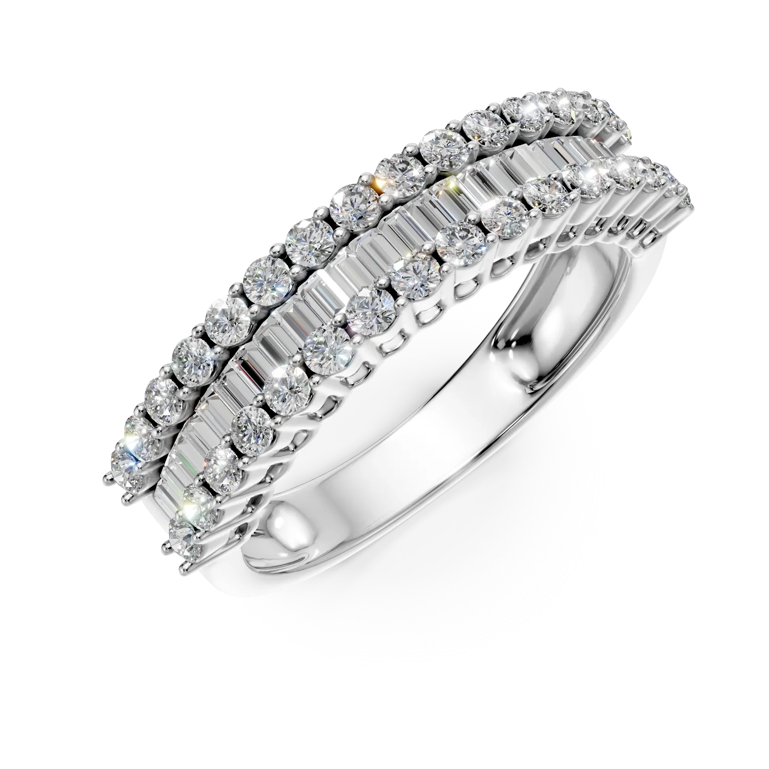 Inel din aur alb cu diamante de 1ct