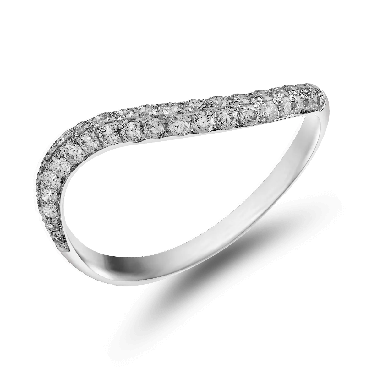 18K white gold ring with diamonds of 0.4ct