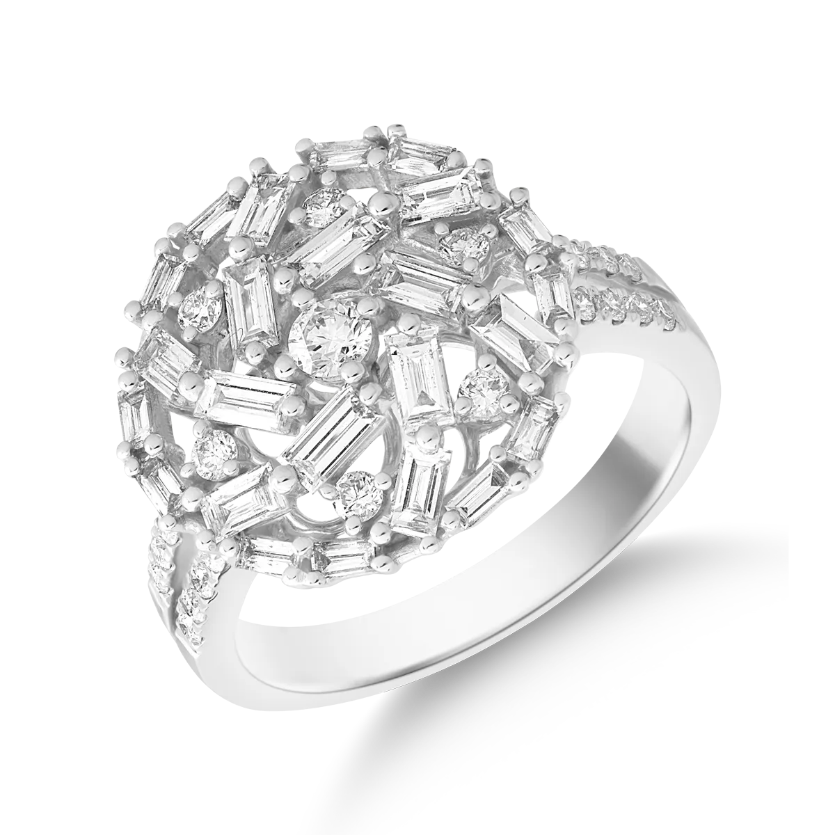 18k fehér arany gyűrű, gyémántok 1.18ct