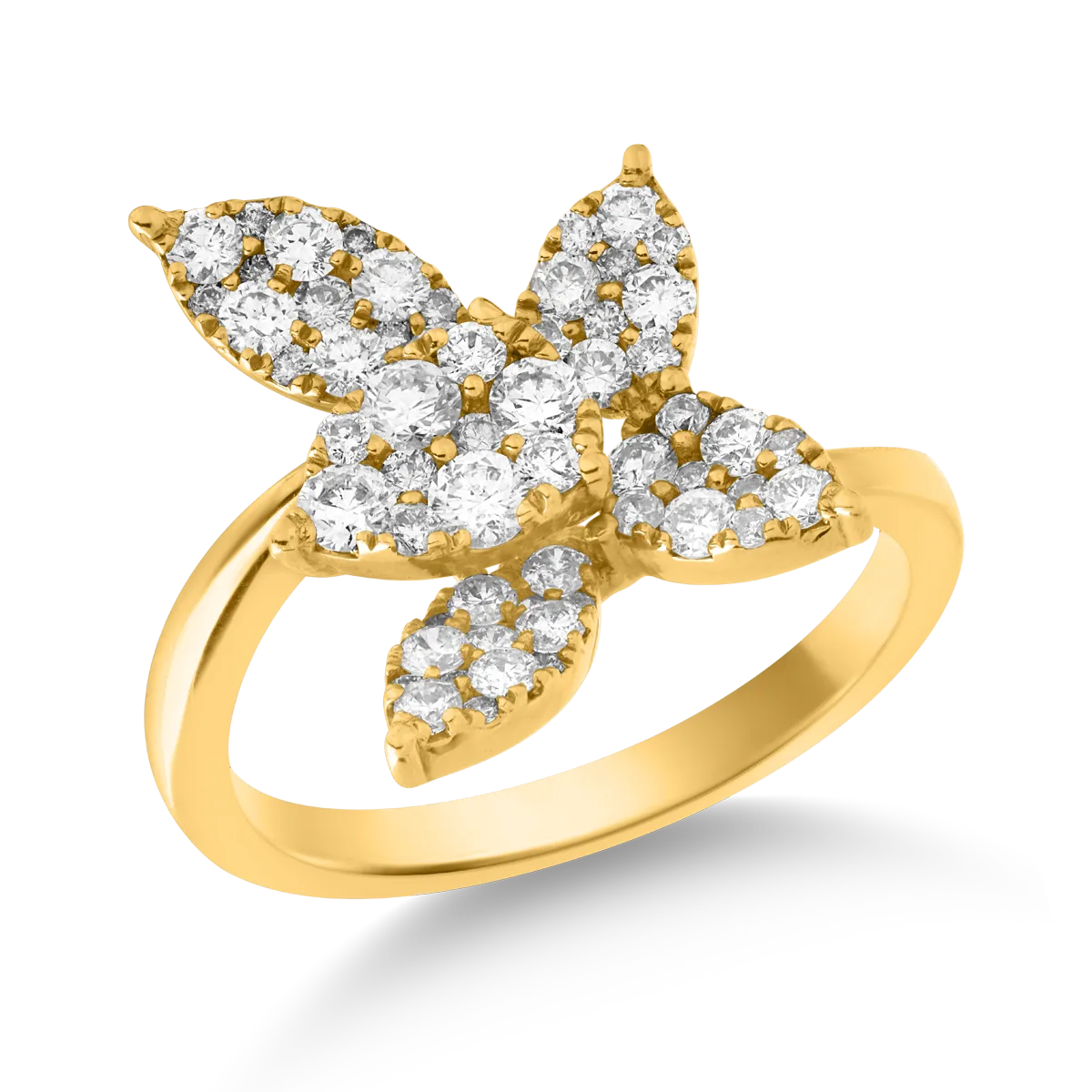 18K yellow gold ring with 0.93ct diamonds