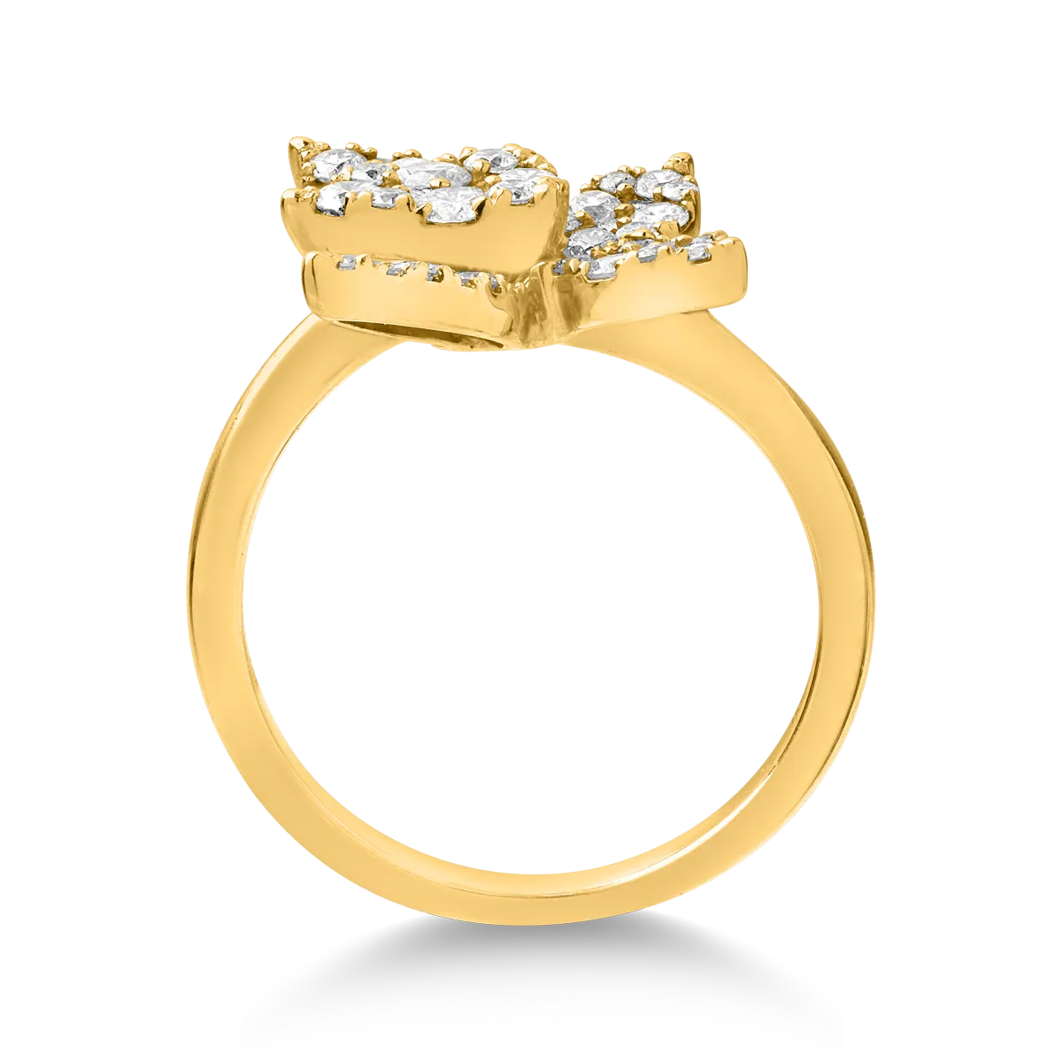 Inel din aur galben de 18K cu diamante de 0.93ct