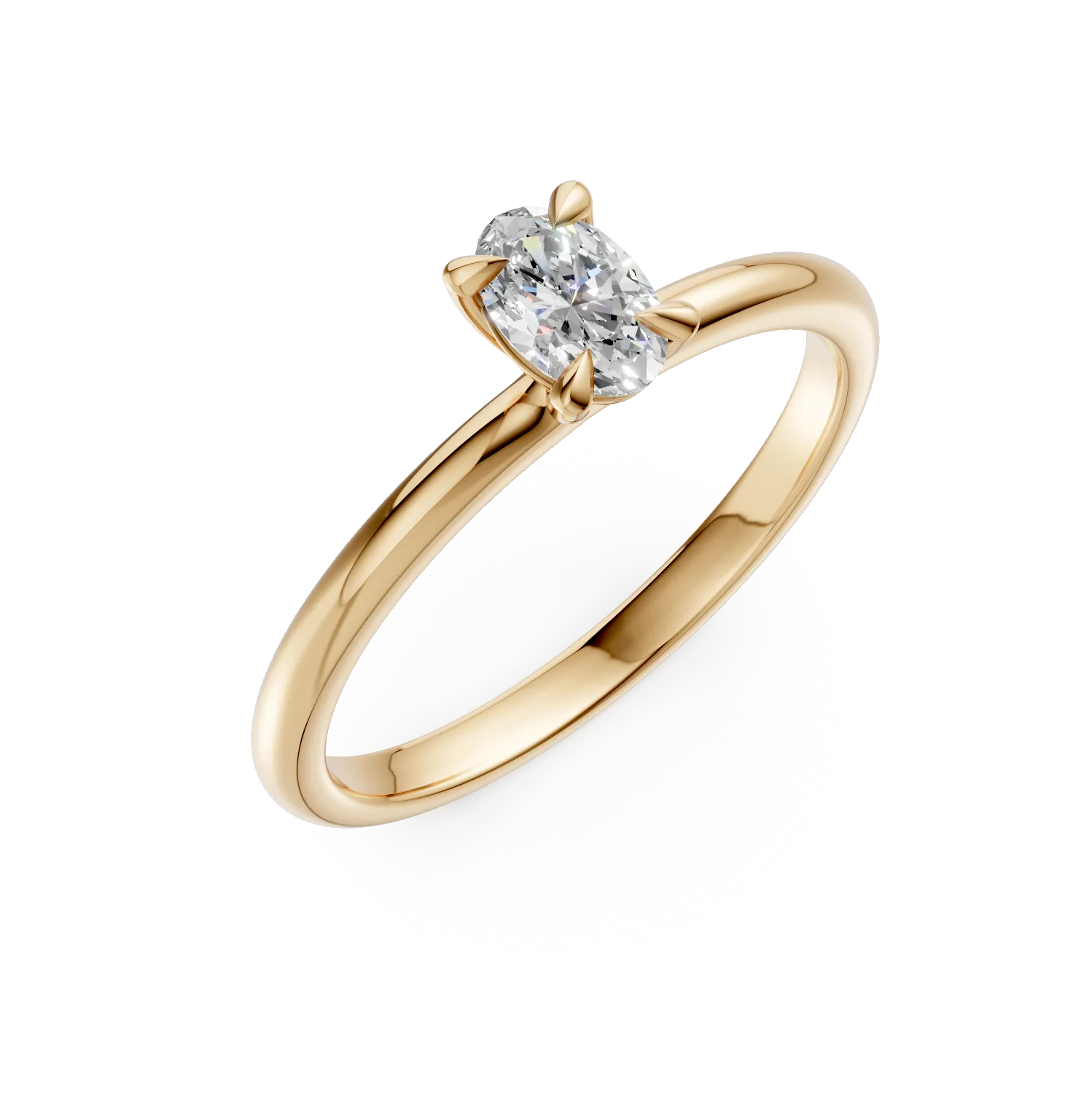 18K yellow gold engagement ring with a 0.3ct solitaire diamond