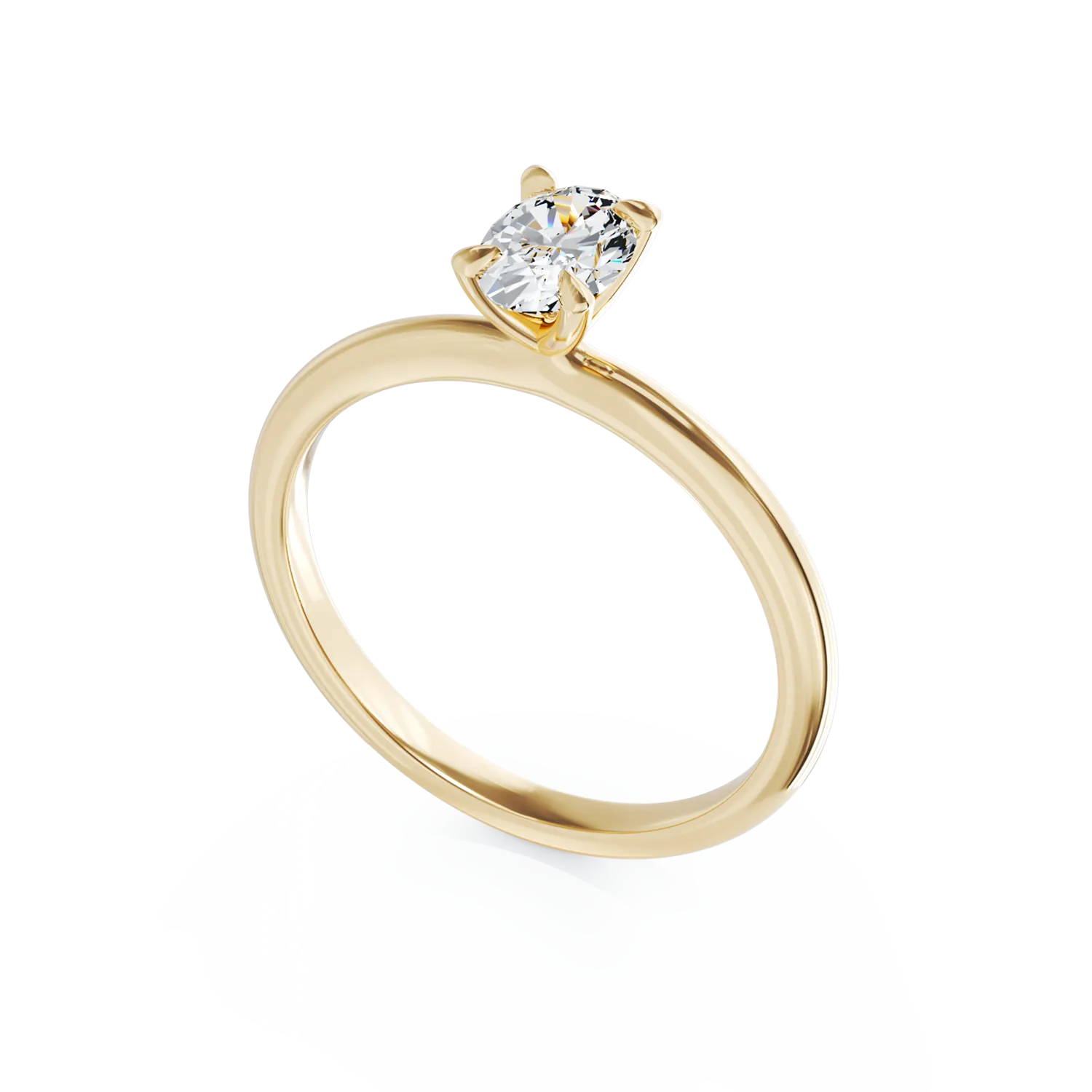 Inel de logodna din aur galben de 18K cu un diamant solitaire de 0.3ct