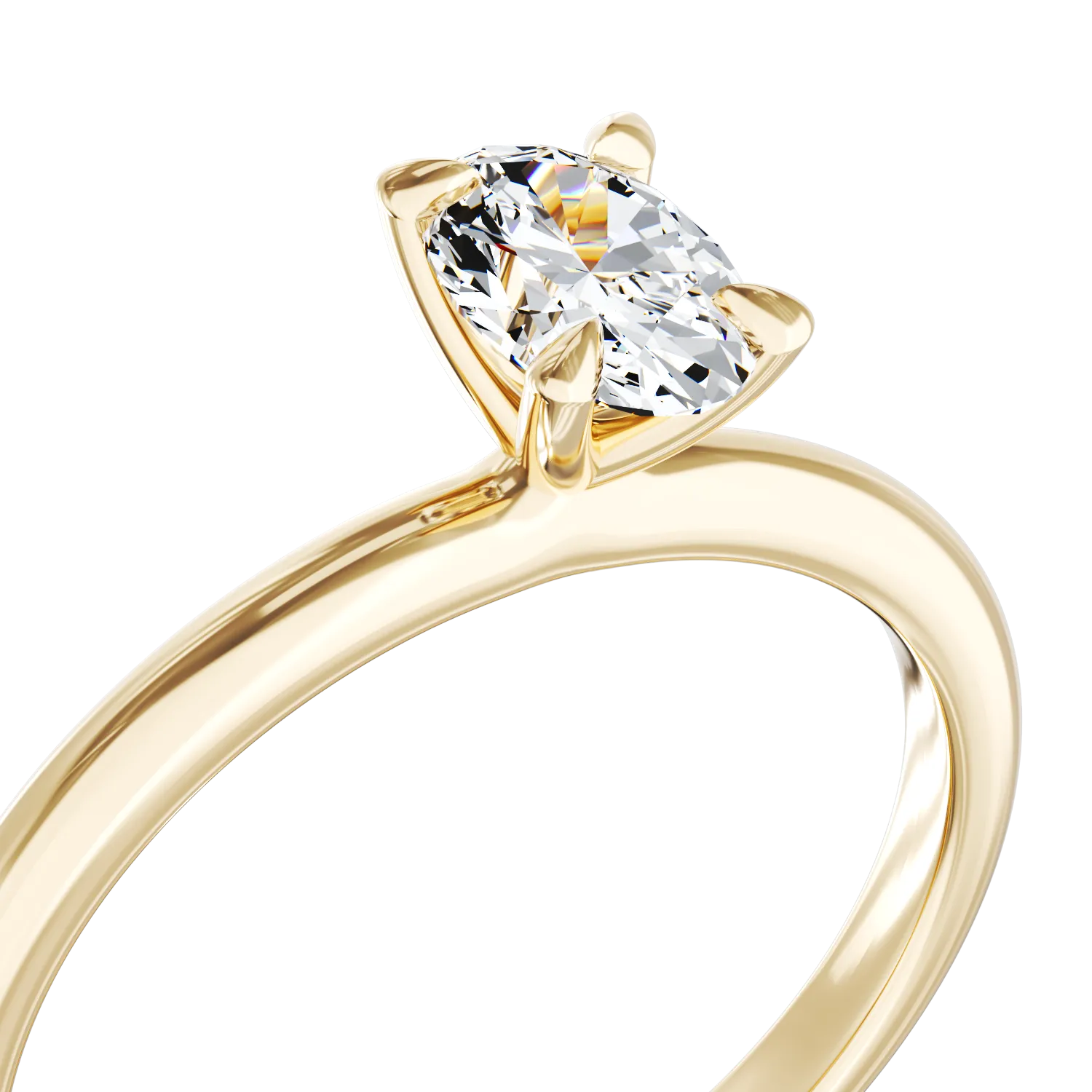 18K yellow gold engagement ring with a 0.3ct solitaire diamond