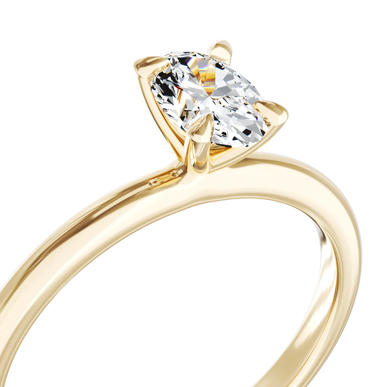 Inel de logodna din aur galben de 18K cu un diamant solitaire de 0.3ct