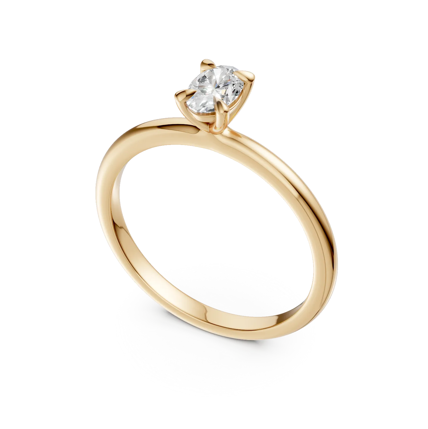 18K yellow gold engagement ring with a 0.3ct solitaire diamond