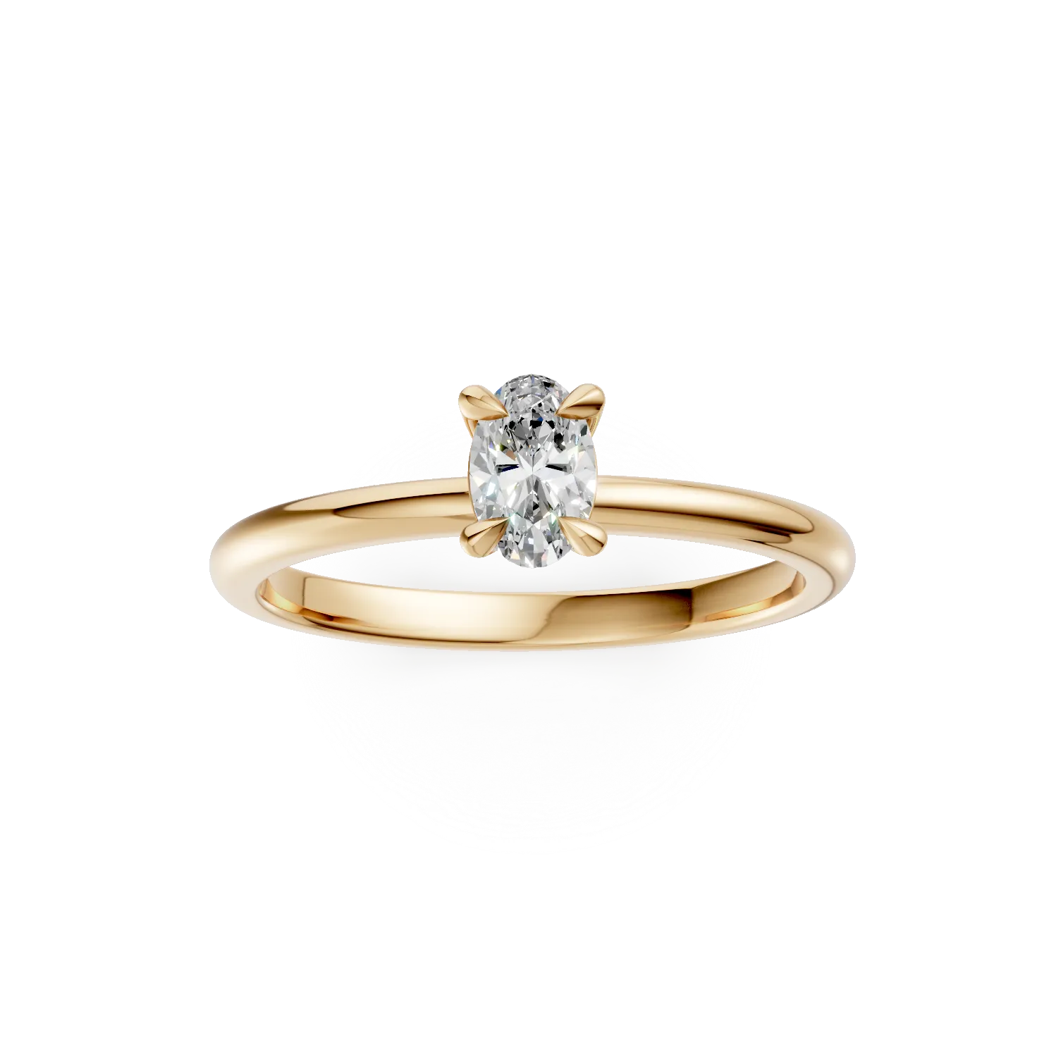 18K yellow gold engagement ring with a 0.3ct solitaire diamond