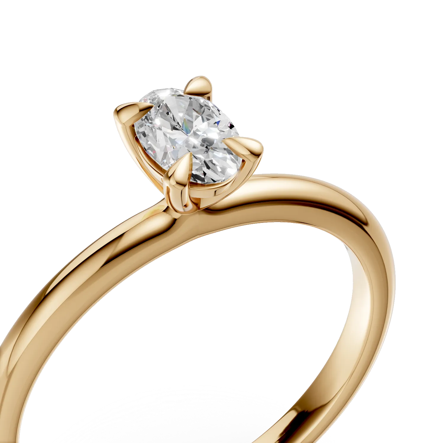 18K yellow gold engagement ring with a 0.3ct solitaire diamond