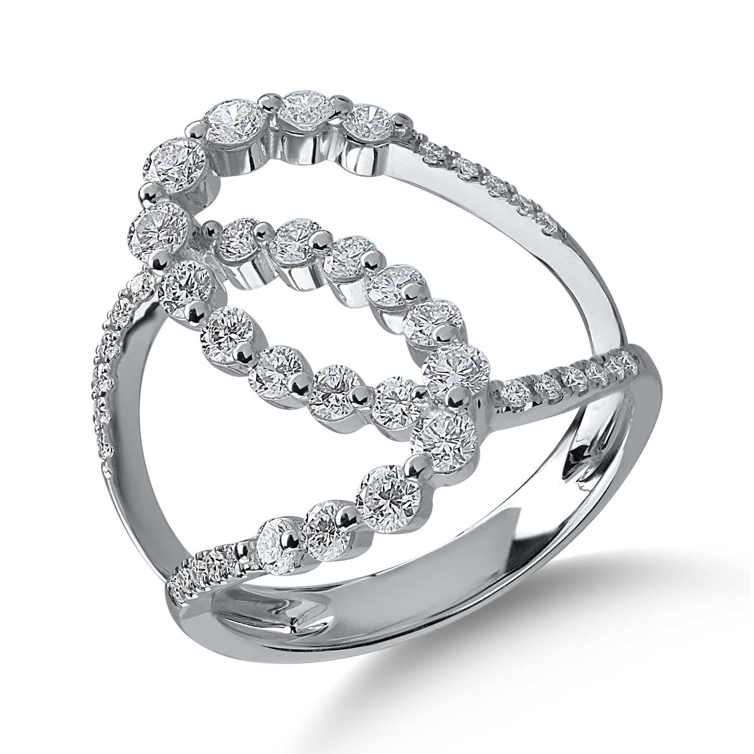 18K white gold ring with diamonds of 0.98ct