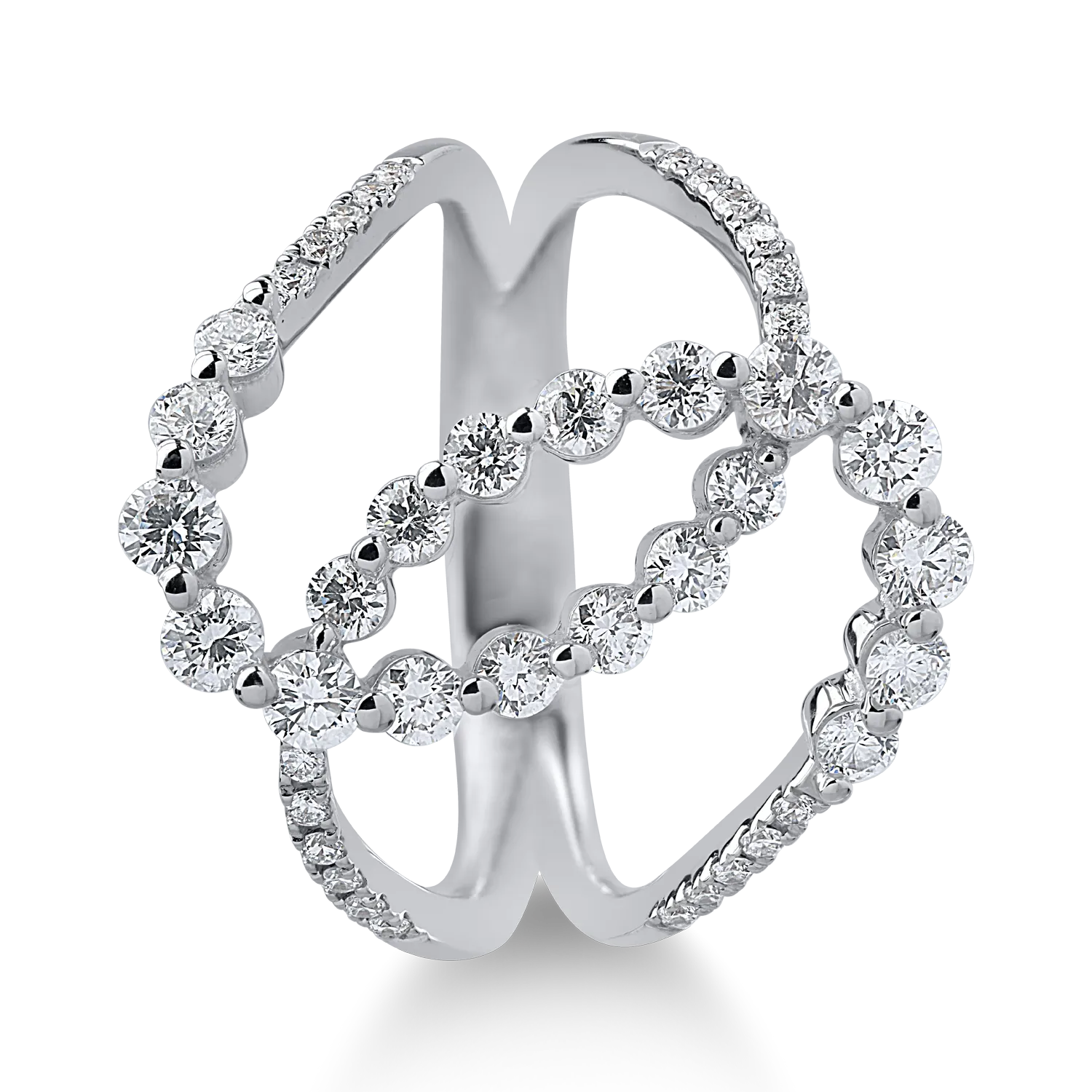 Пръстен от 18K бяло злато с диаманти от 0.98ct