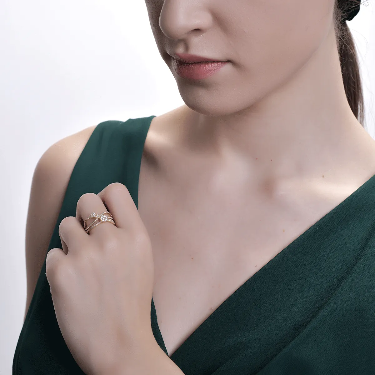 18K yellow gold ring with 0.54ct diamonds